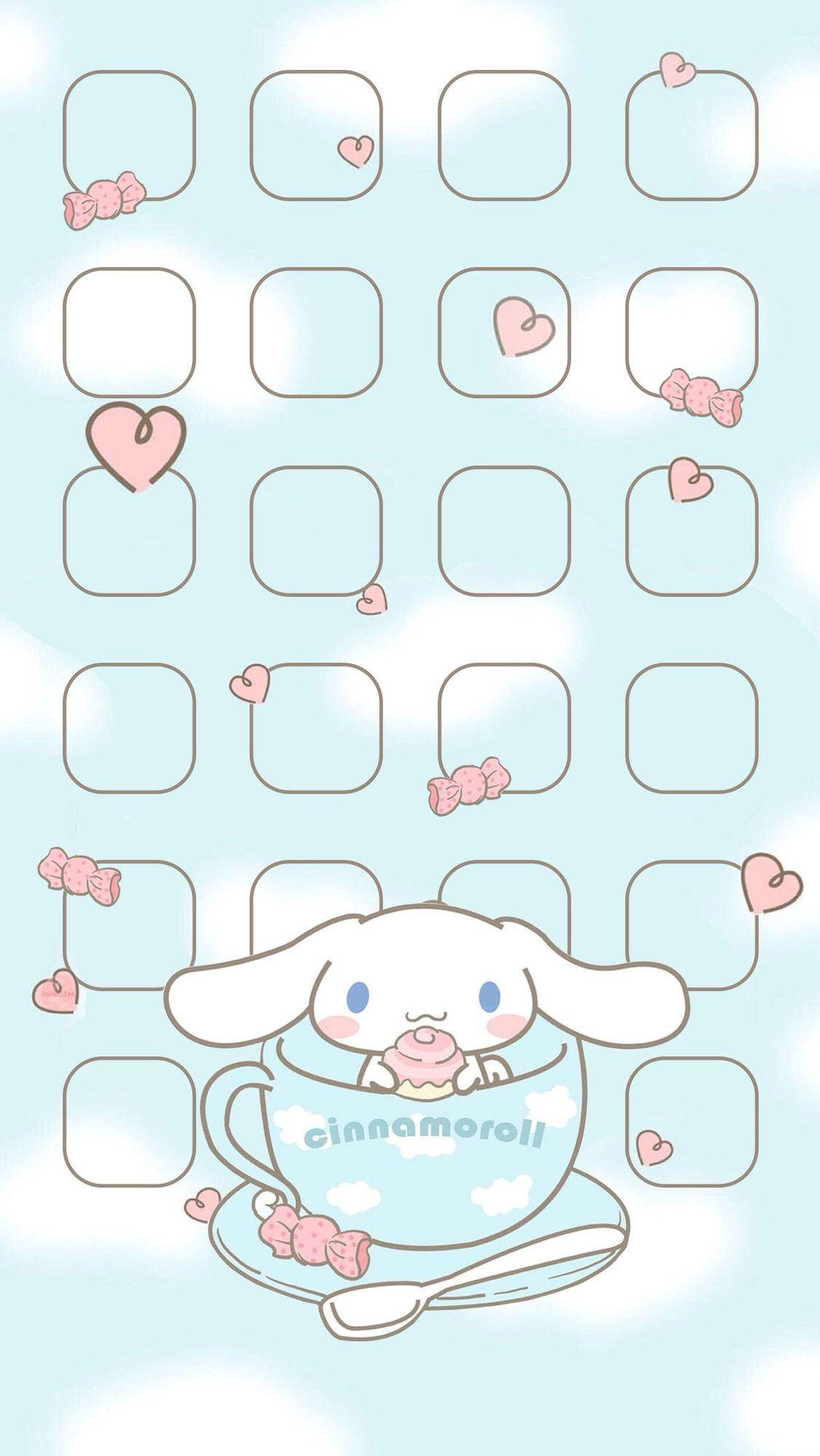 Cinnamoroll, blue teacup, pink donut, Full HD Phone Wallpaper