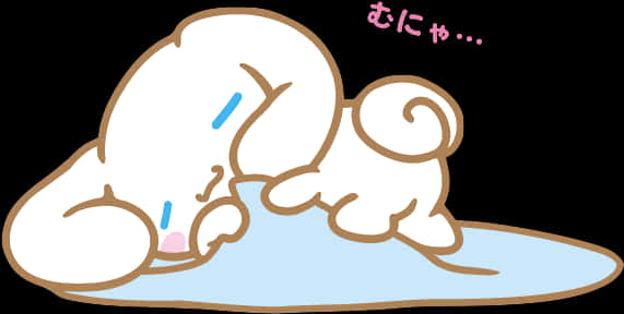 Cinnamoroll, white cartoon puppy, blue tears, SD Desktop Wallpaper
