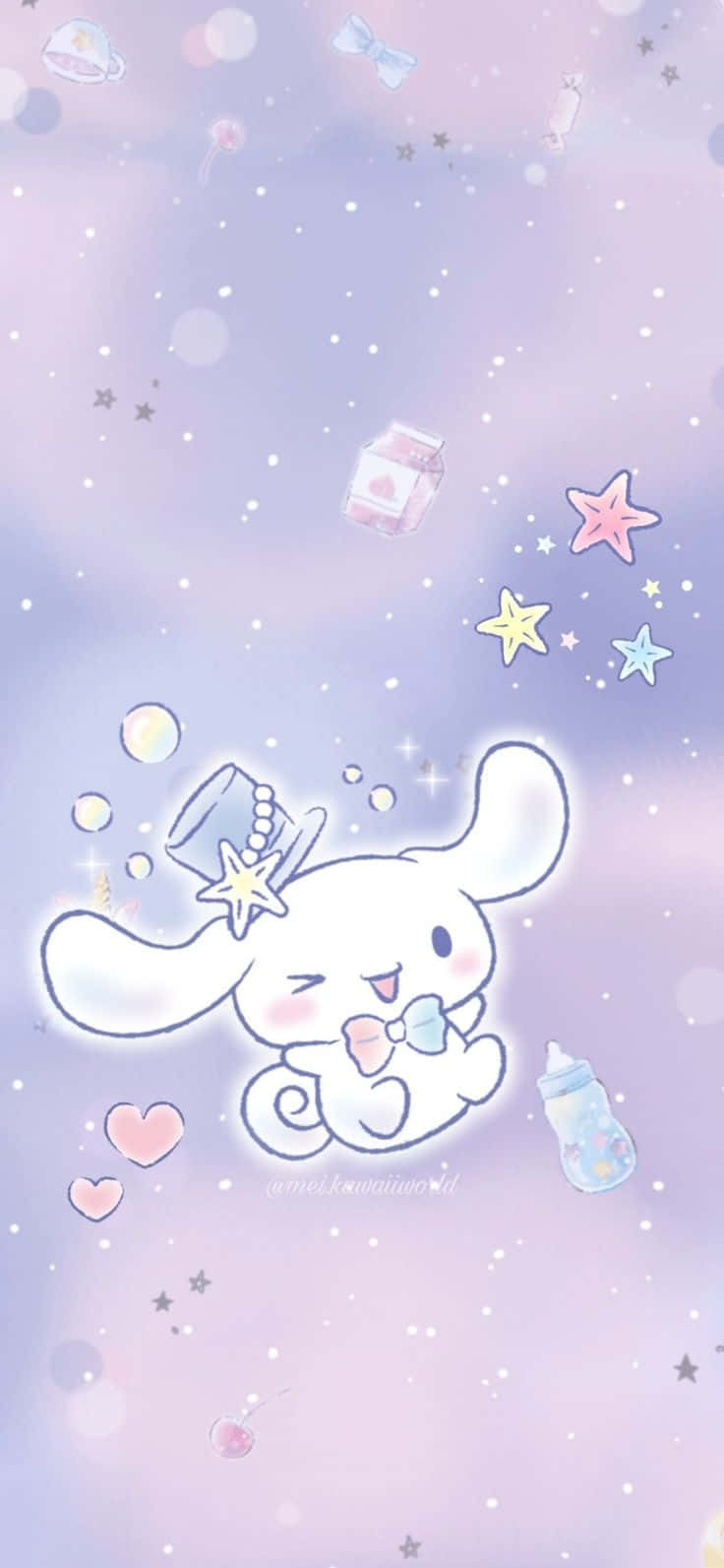 Cinnamoroll, white bunny, star hat, HD Phone Wallpaper