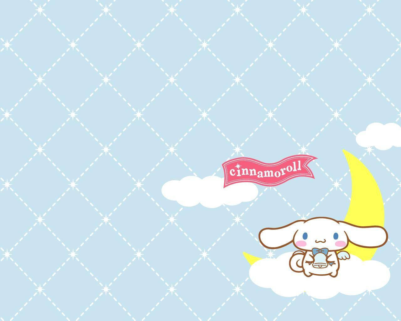 Cinnamoroll, crescent moon, cloud, HD Desktop Wallpaper