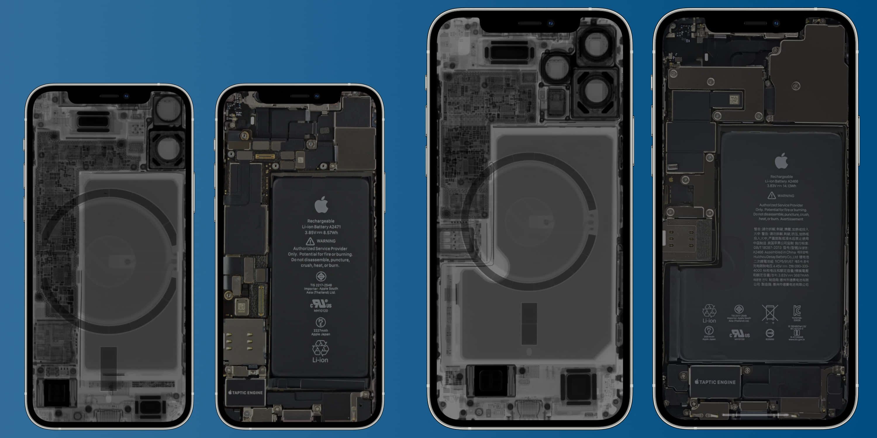 iPhone, circuitry, battery components, 2K Desktop Wallpaper