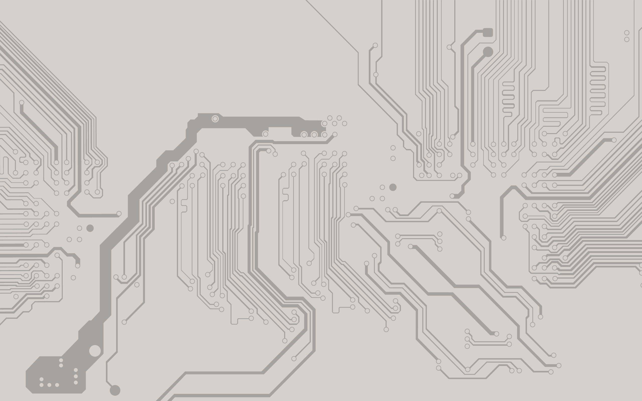 minimalist gray circuit board, intricate pathways, solder points, 2K Desktop Wallpaper
