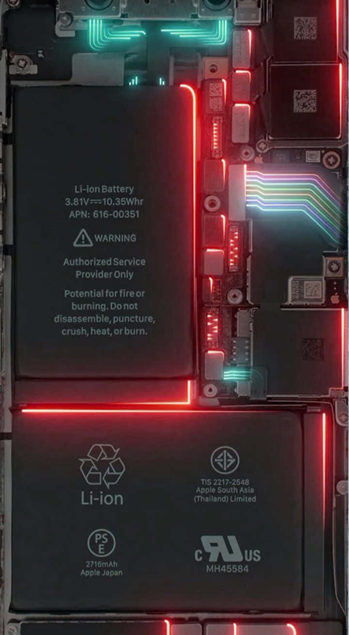 smartphone, lithium-ion batteries, red and green neon circuitry, HD Phone Wallpaper