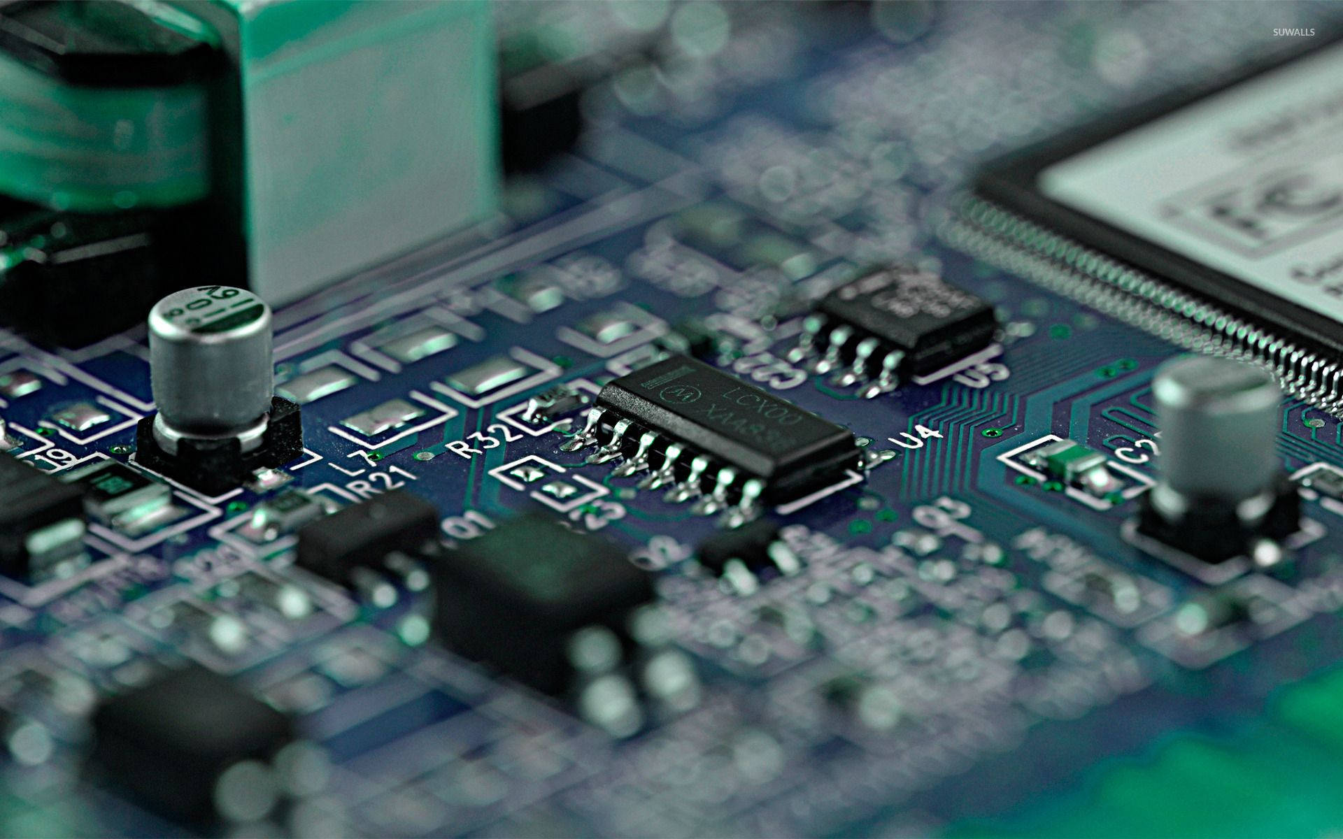RFID Chip, circuit board, blue, Full HD Desktop Wallpaper