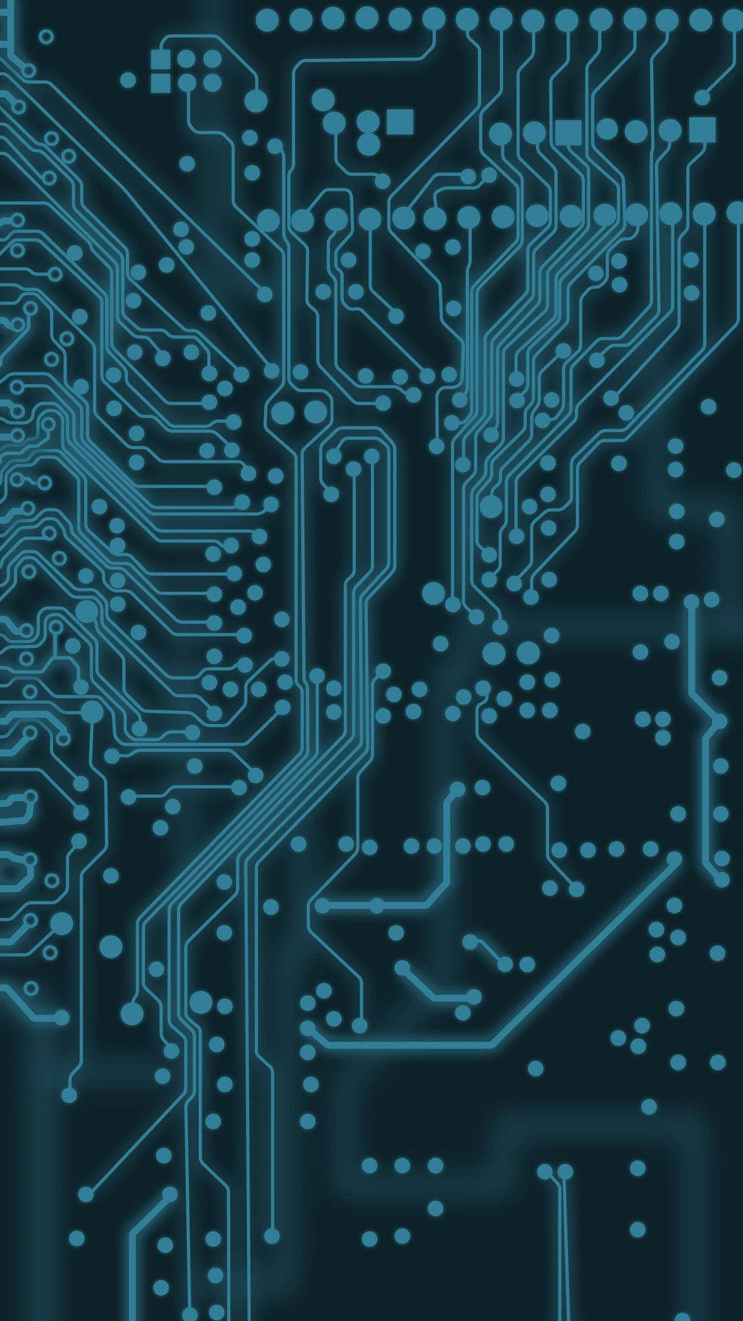 dark blue circuit board, glowing blue circuit board pattern, intricate pathways, Full HD Phone Wallpaper