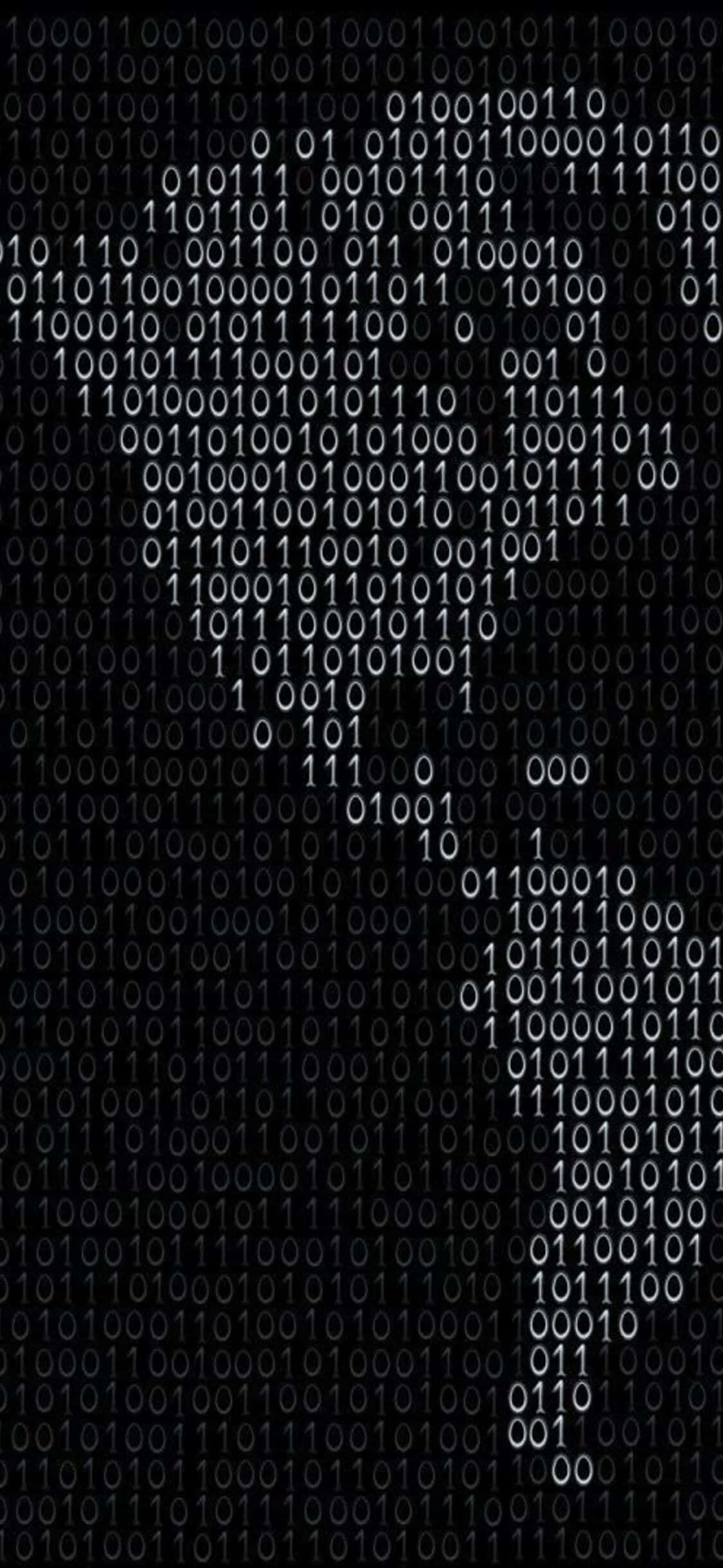 coding iphone, binary code, glowing silhouette, Full HD Phone Wallpaper