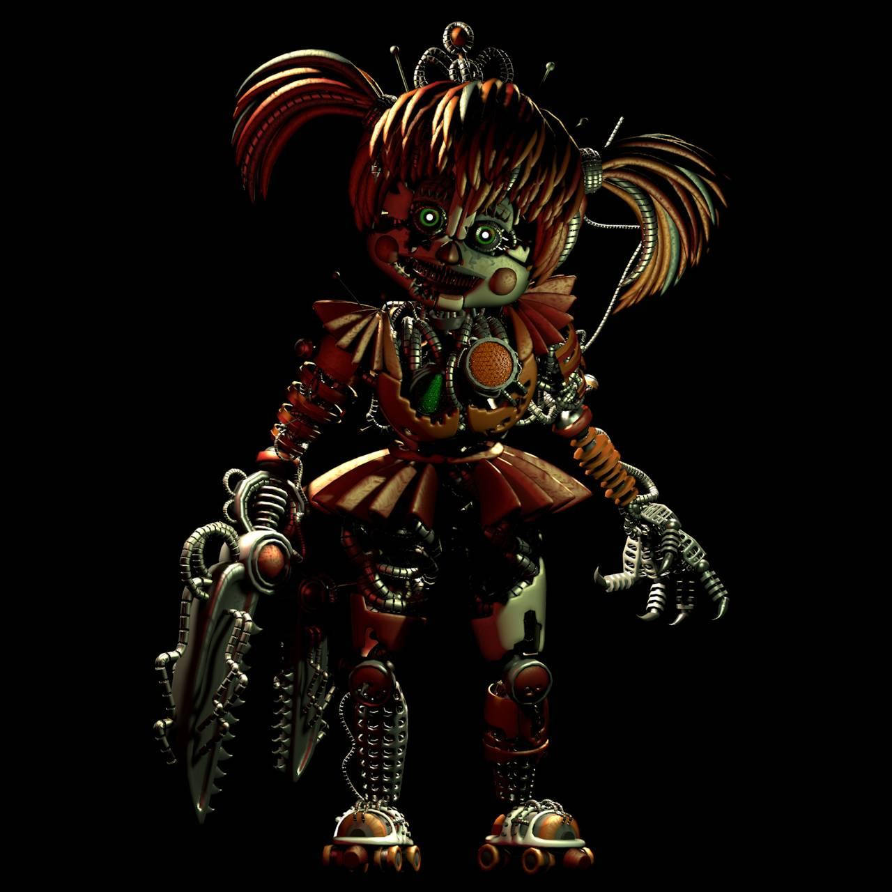 scary circus baby skeleton, robotic girl, pigtails, HD Desktop Wallpaper