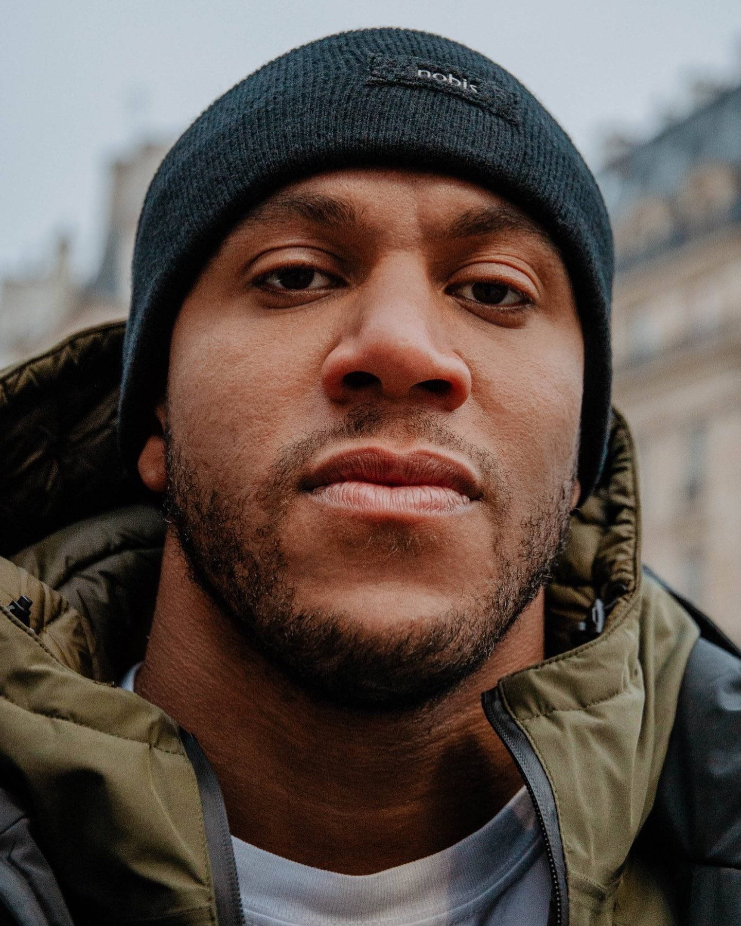 Ciryl Gane, dark beanie, olive jacket, HD Phone Wallpaper