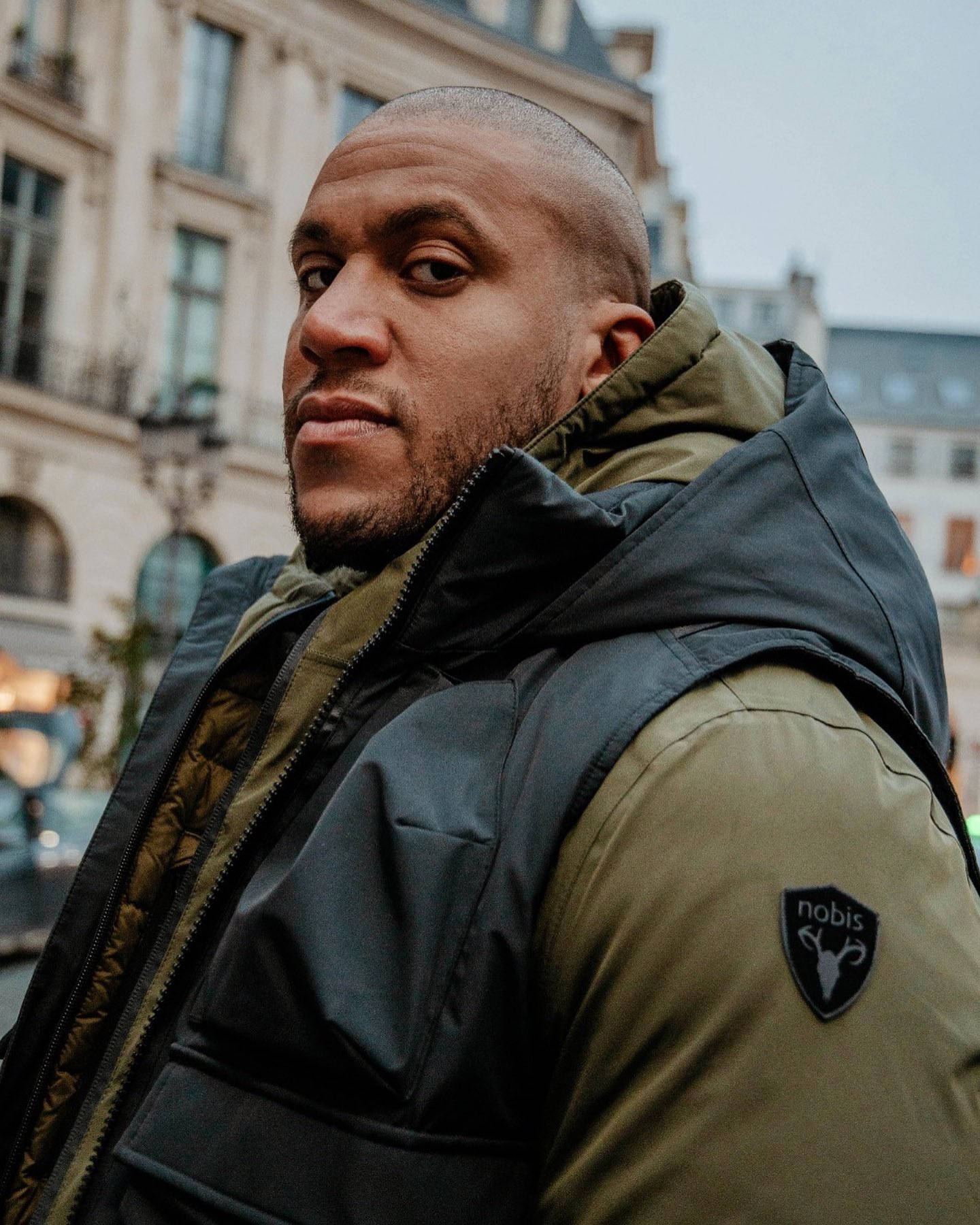Ciryl Gane, dark green and black jacket, European street, HD Phone Wallpaper