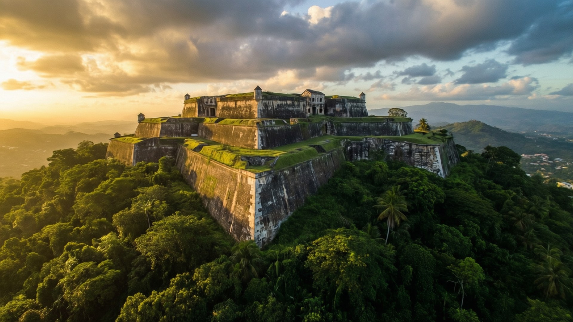 Citadelle Laferriere, sunrise, fortress, Full HD Desktop Wallpaper