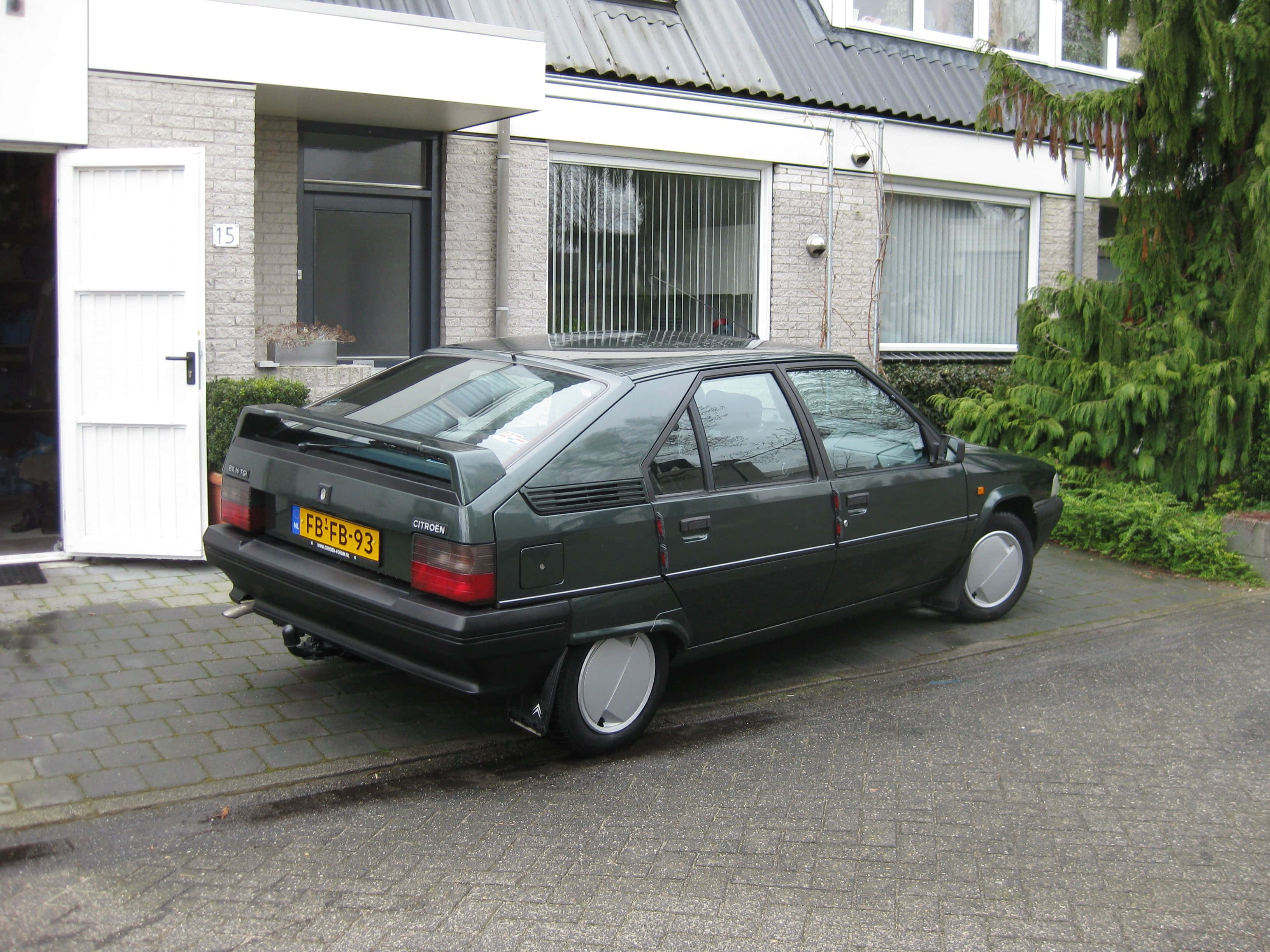 Citroen BX, 19 hatchback, dark green, 2K Desktop Wallpaper