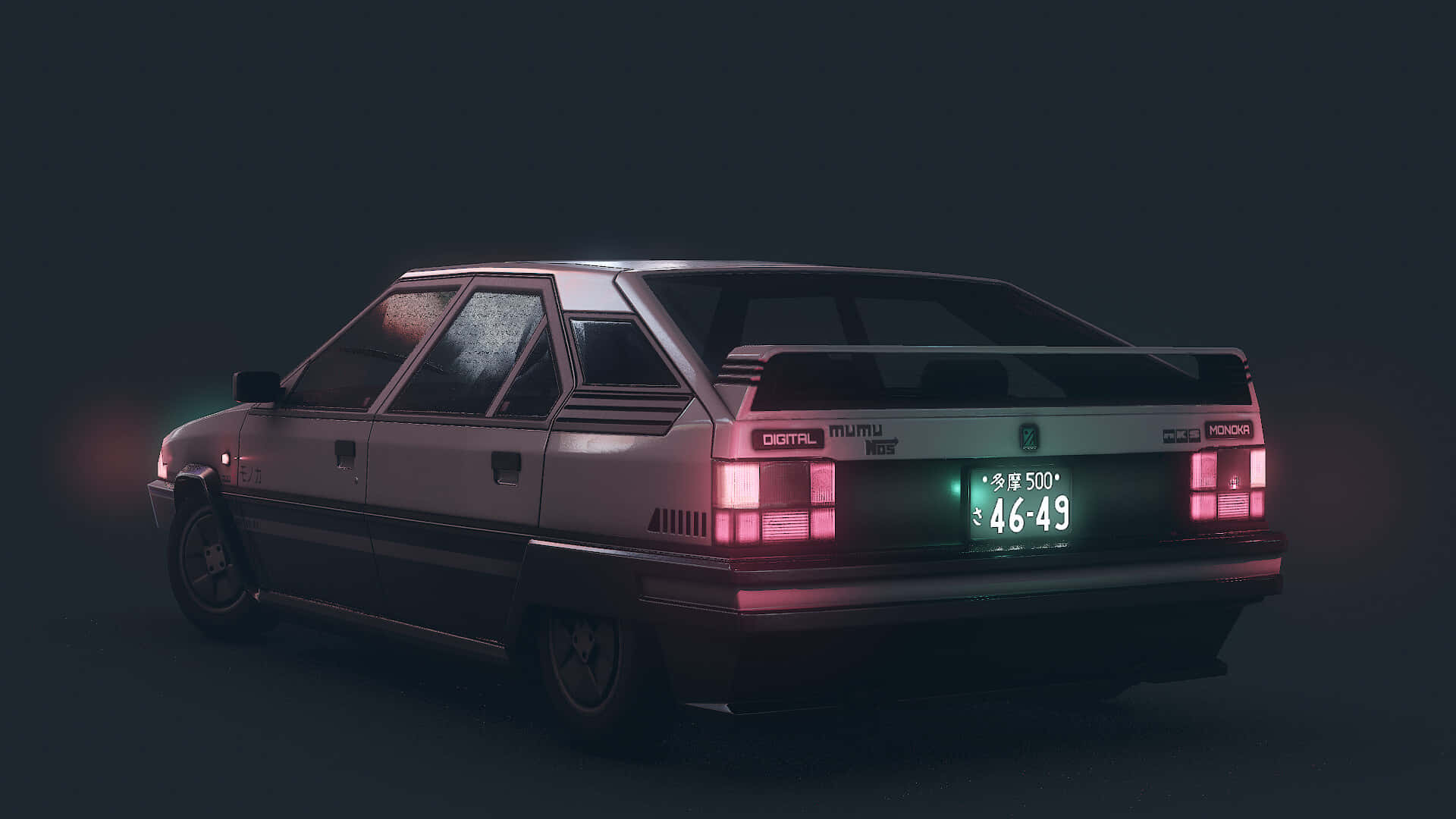 Citroen Bx, silver, pink taillights, Full HD Desktop Wallpaper