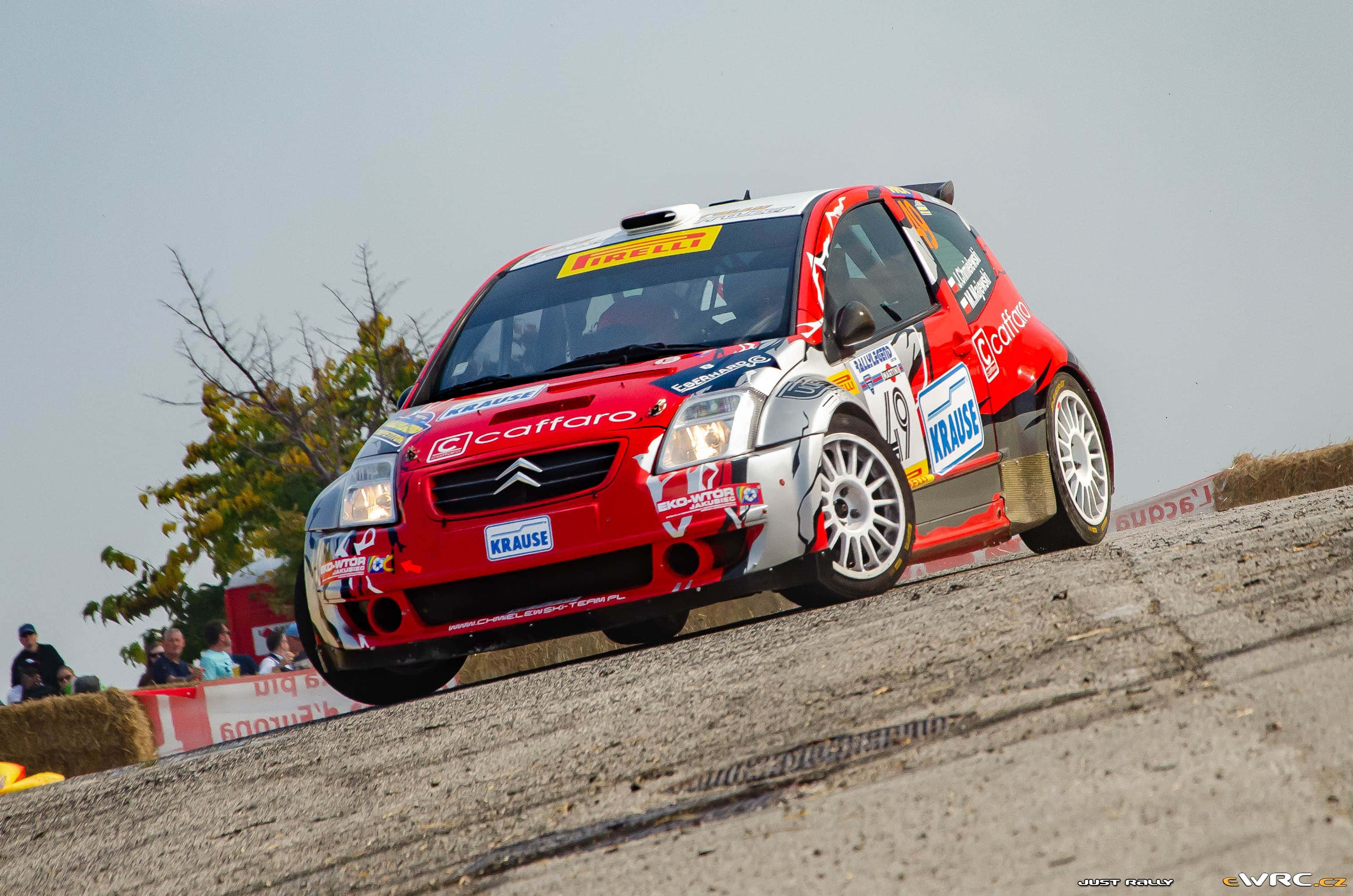 Citroen C2 Super 1600, red and white, number 13, 2K Desktop Wallpaper
