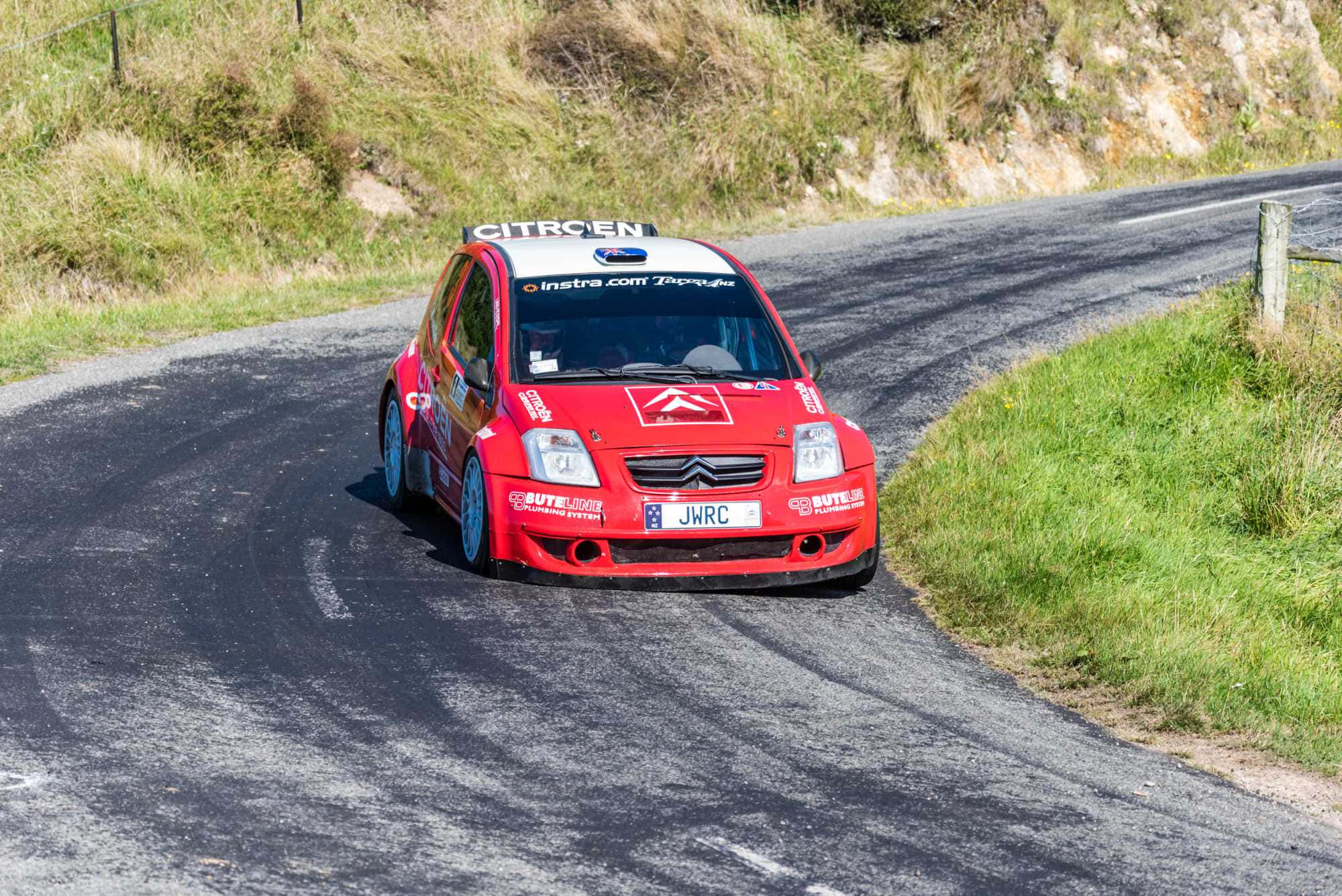 Citroen C2 Super 1600, red, white roof, Full HD Desktop Wallpaper