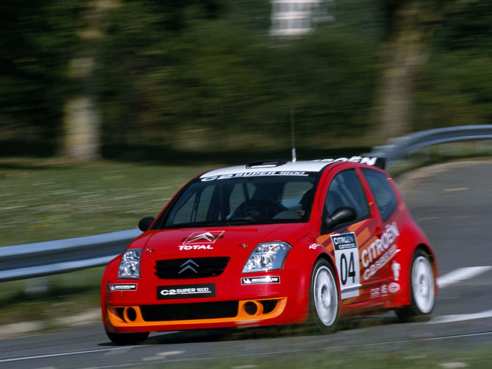 Citroen C2 Super 1600, red, forest, HD Desktop Wallpaper