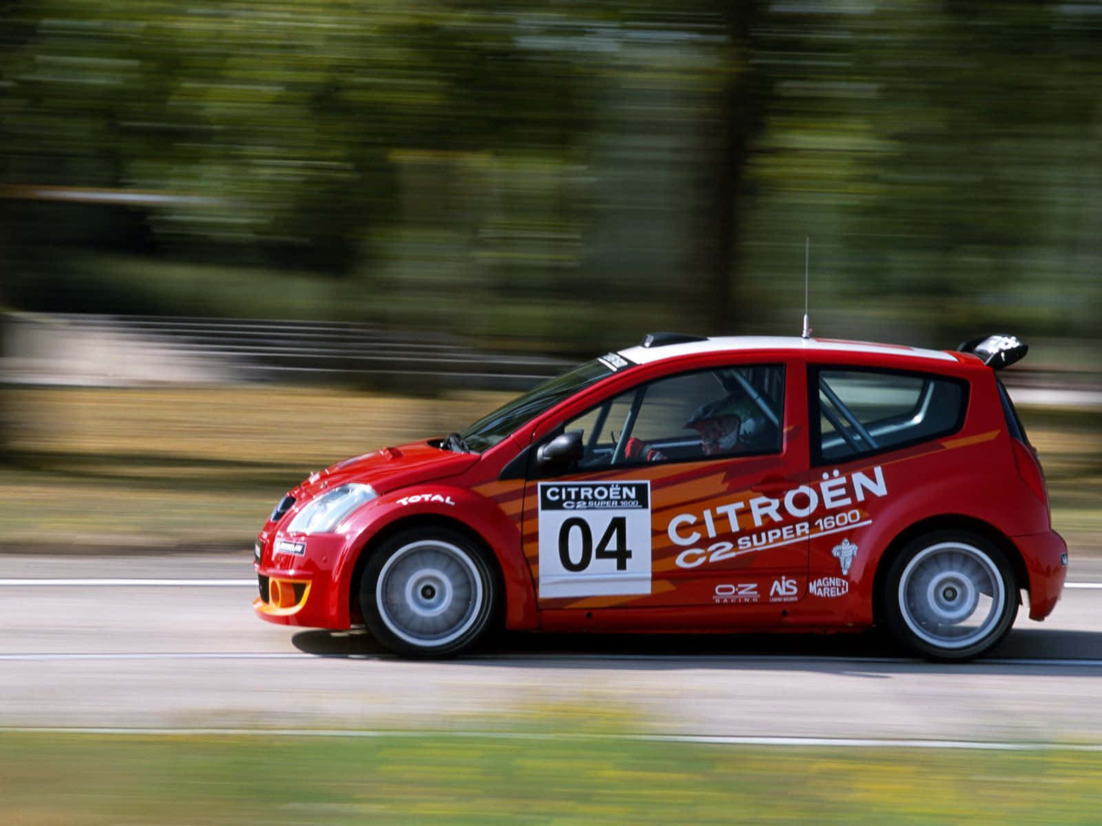Citroen C2 Super 1600, red, rally car, HD Desktop Wallpaper