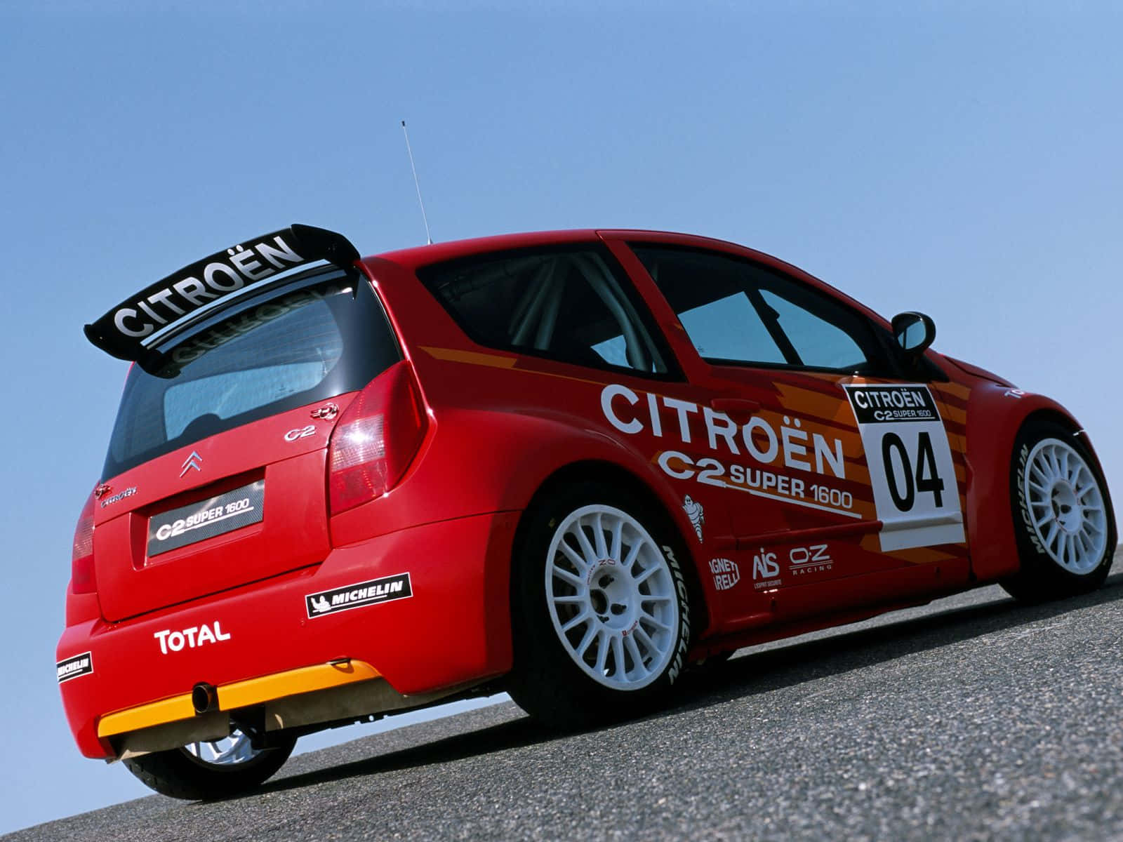 Citroen C2 Super 1600, vibrant red, white racing decals, HD Desktop Wallpaper