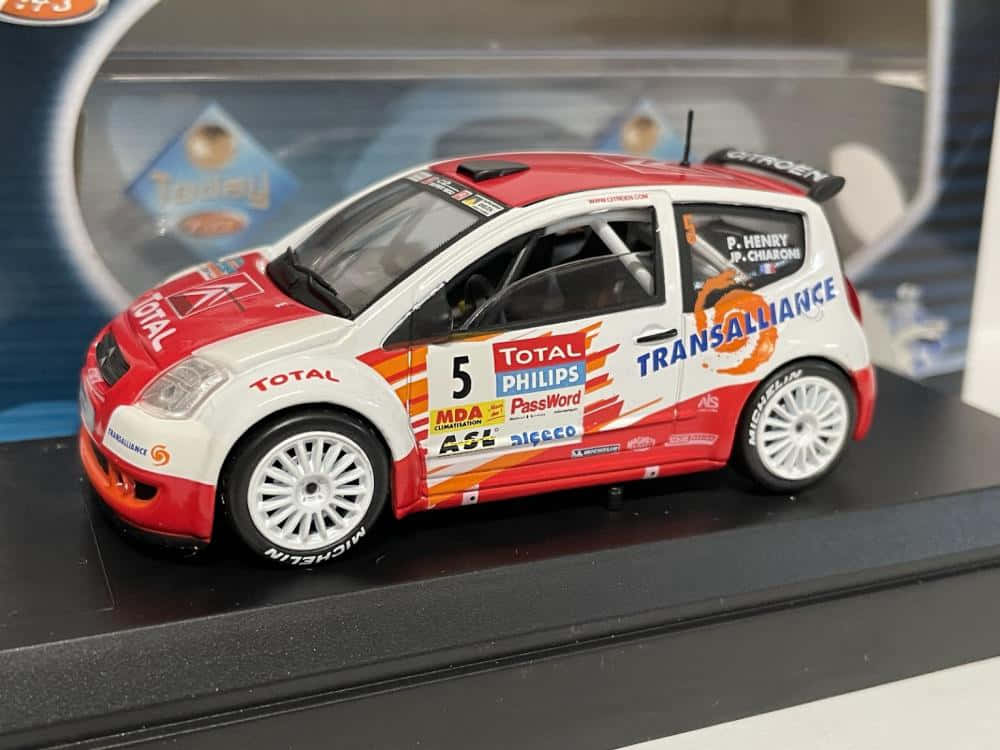 Citroen C2 Super 1600, red and white, sponsor decals, SD Desktop Wallpaper