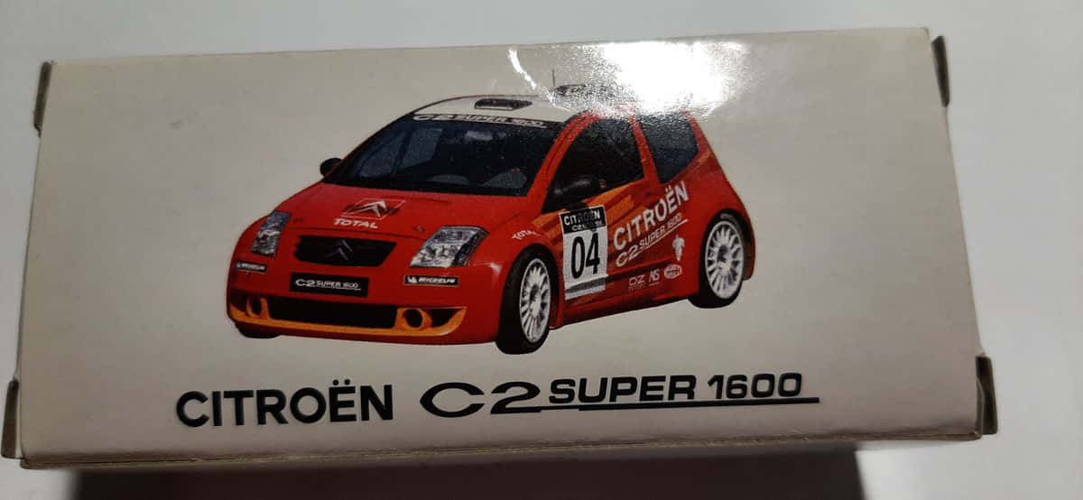 Citroen C2 Super 1600, red, white racing decals, SD Desktop Wallpaper