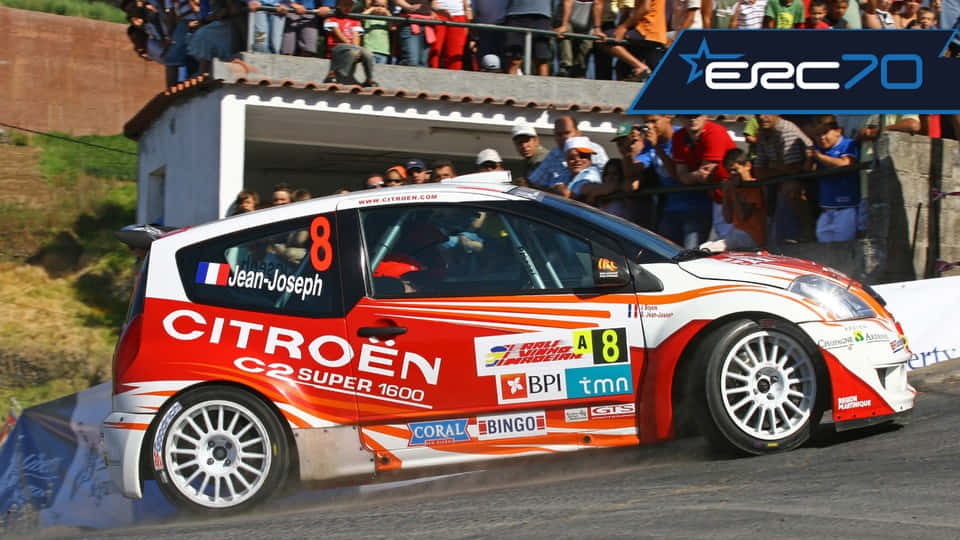 Citroen C2 Super 1600, rally car, red white and orange, SD Desktop Wallpaper
