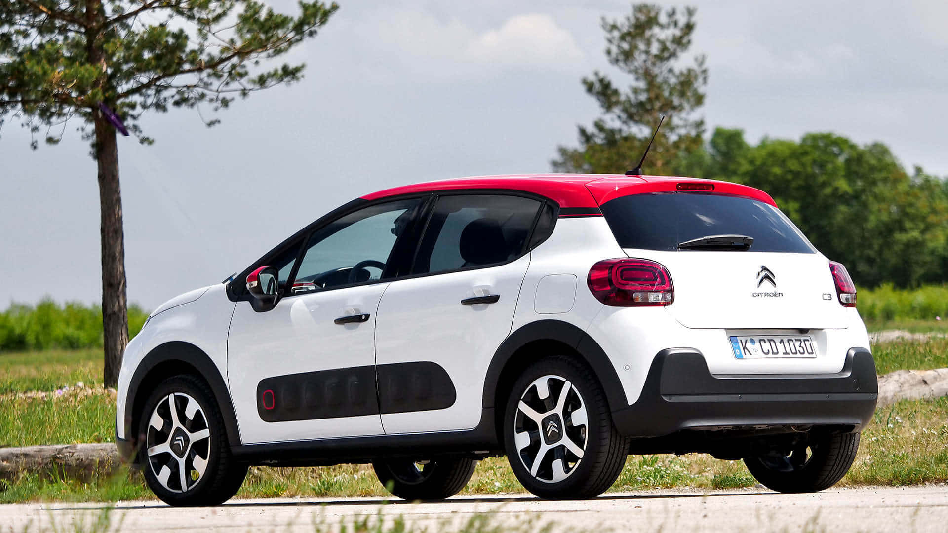 Citroen C3, white, red roof, Full HD Desktop Wallpaper