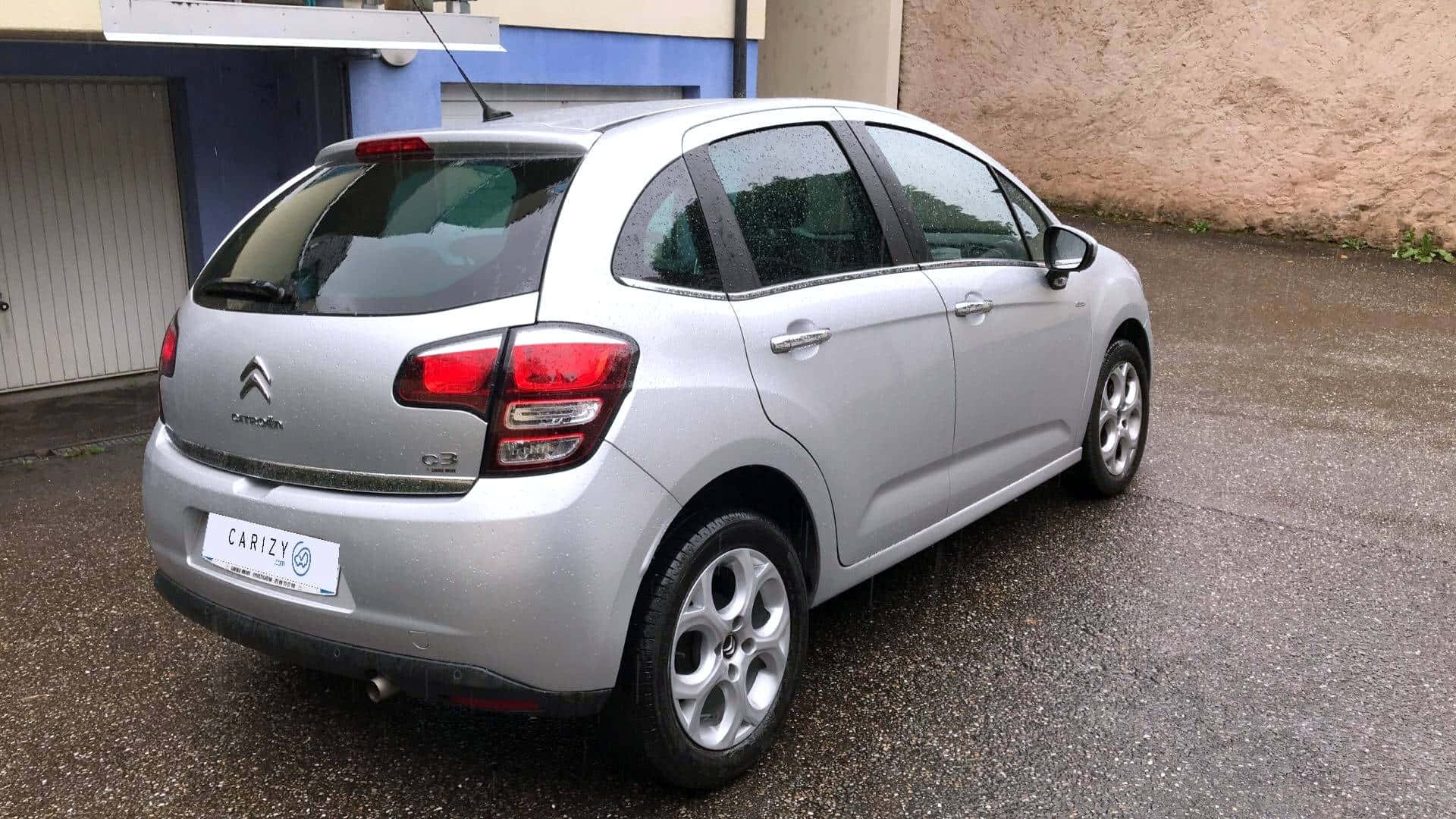 Citroen C3, silver, wet asphalt, Full HD Desktop Wallpaper