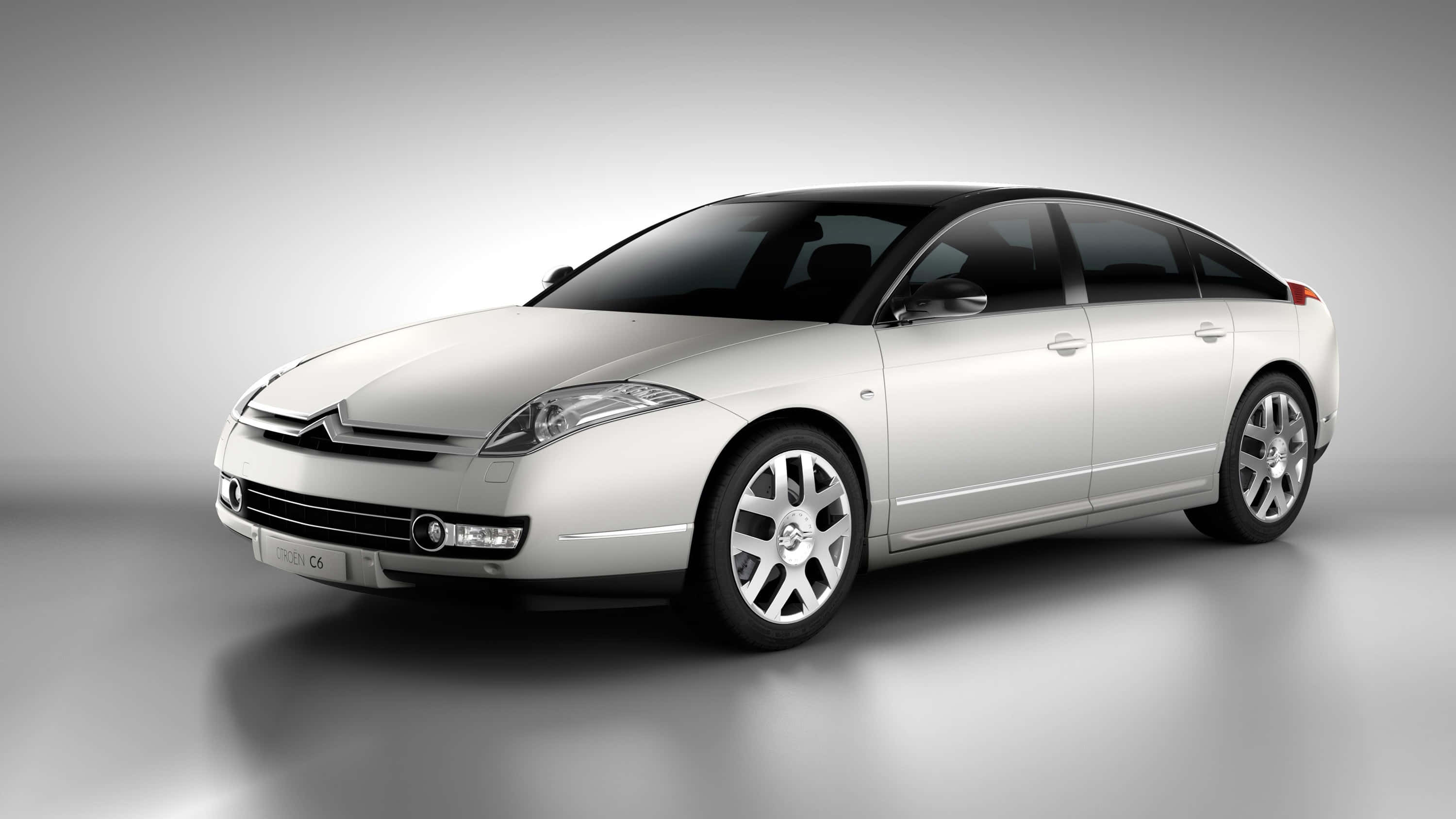 Citroen C6, Executive Sedan, white, 2K Desktop Wallpaper