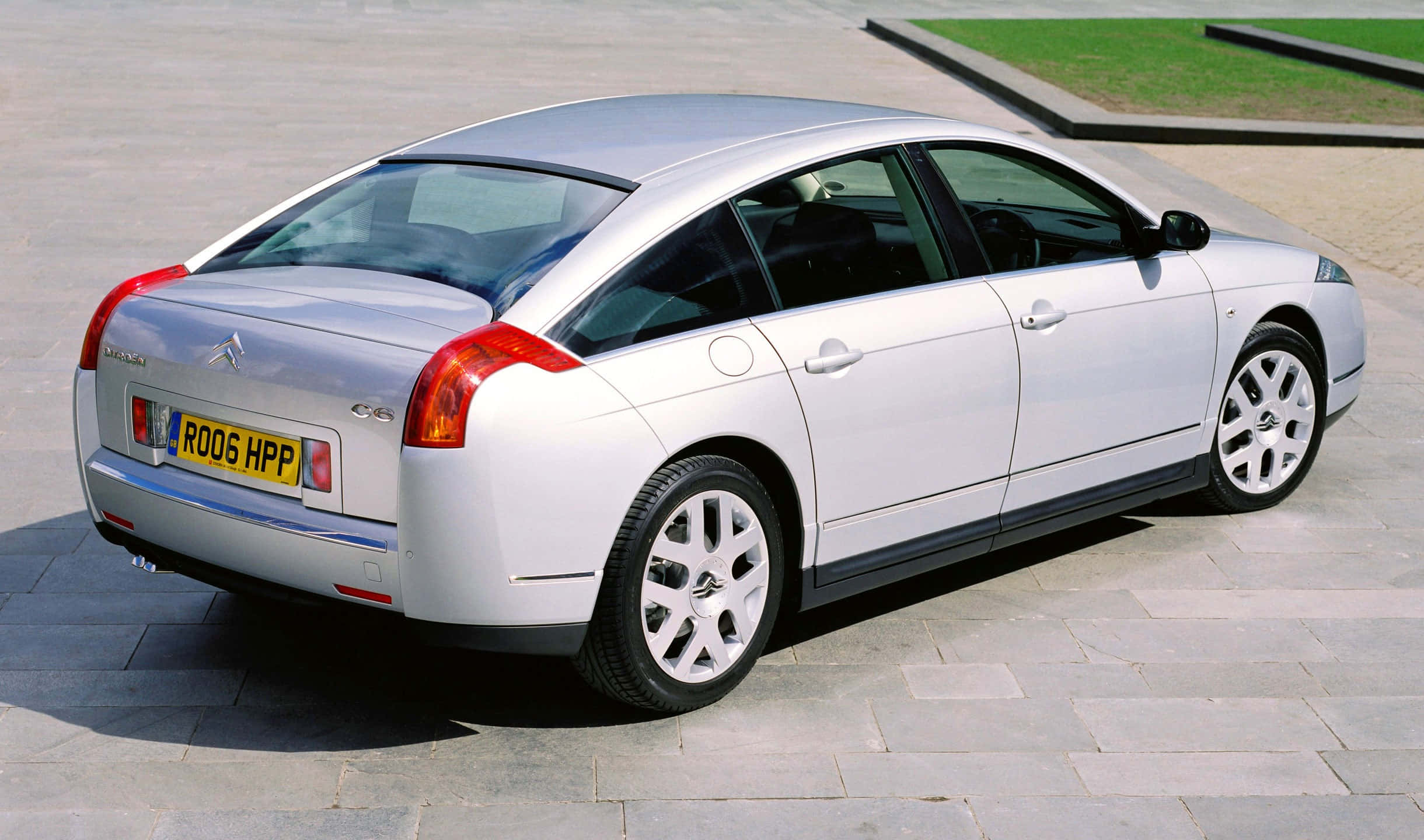 Citroen C6, white, rear quarter view, Full HD Desktop Wallpaper
