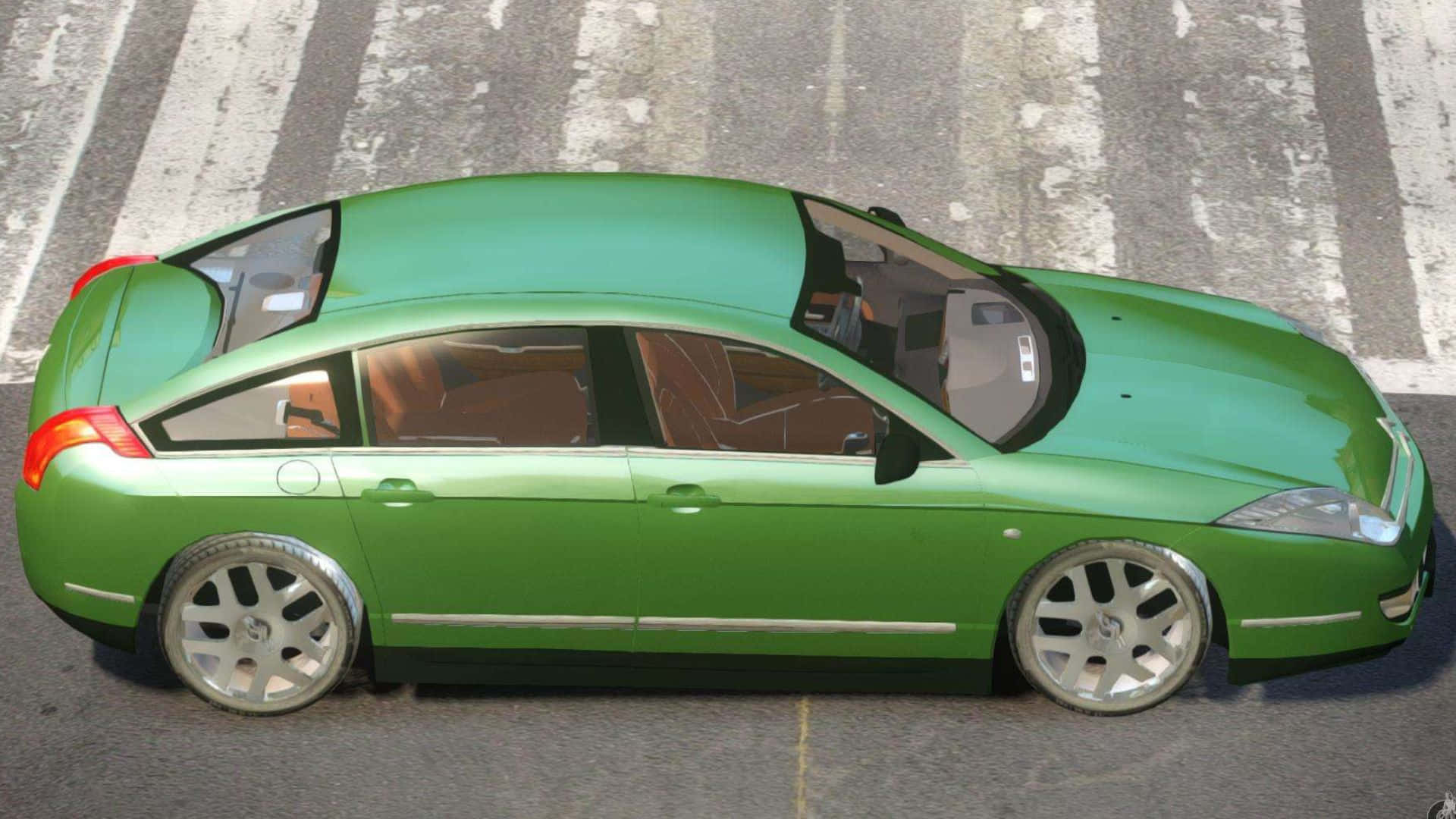 Citroen C6, vibrant green, silver rims, Full HD Desktop Wallpaper