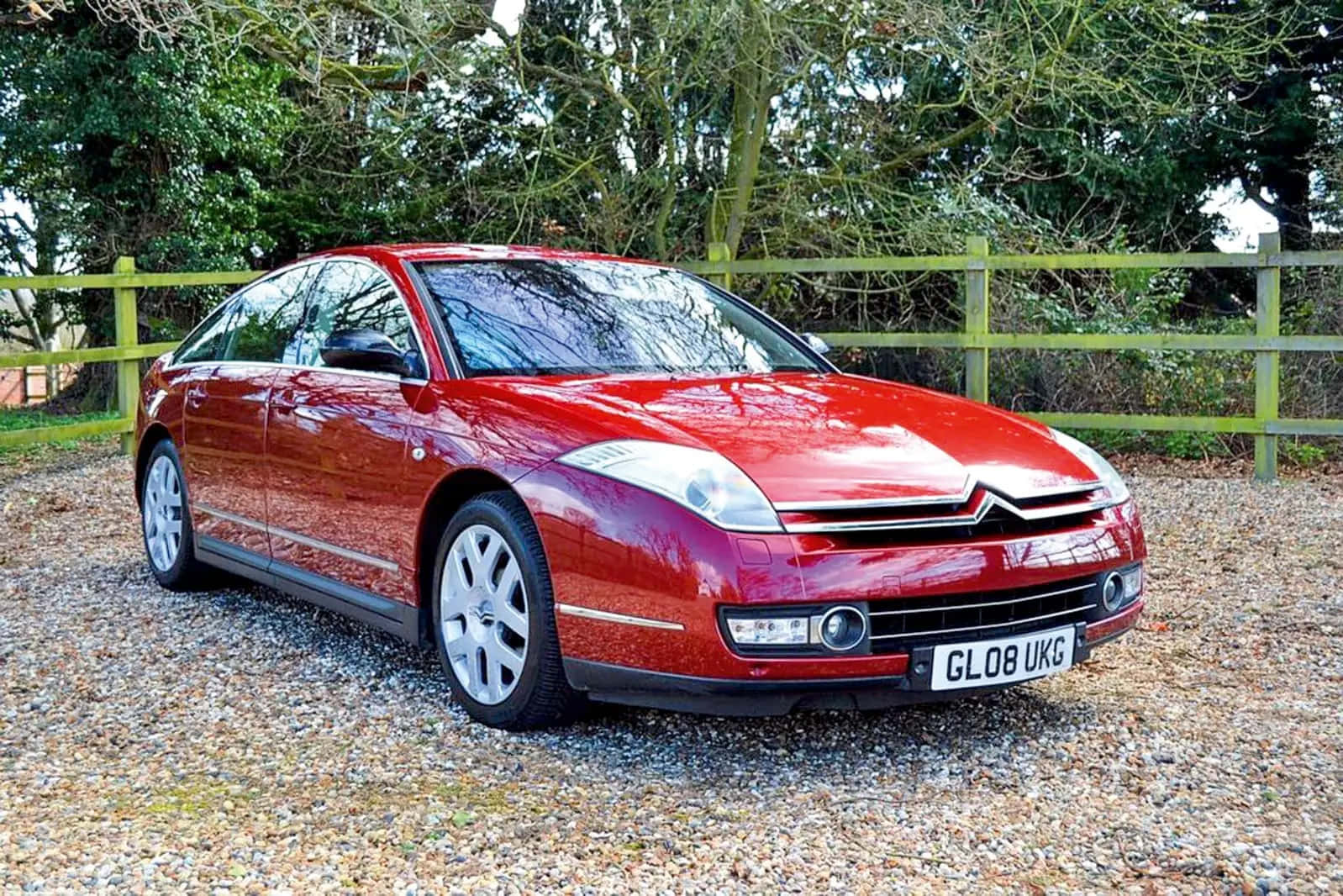Citroen C6, red, glossy, HD Desktop Wallpaper