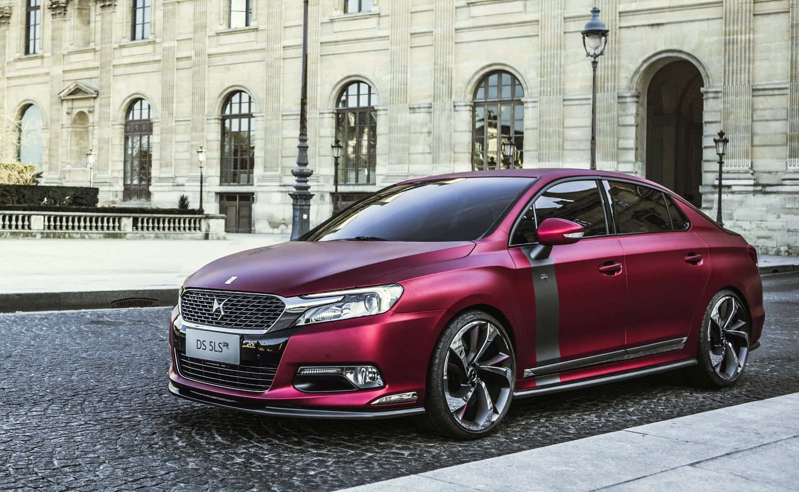 Citroen DS 5LS, glossy red, black accents, HD Desktop Wallpaper