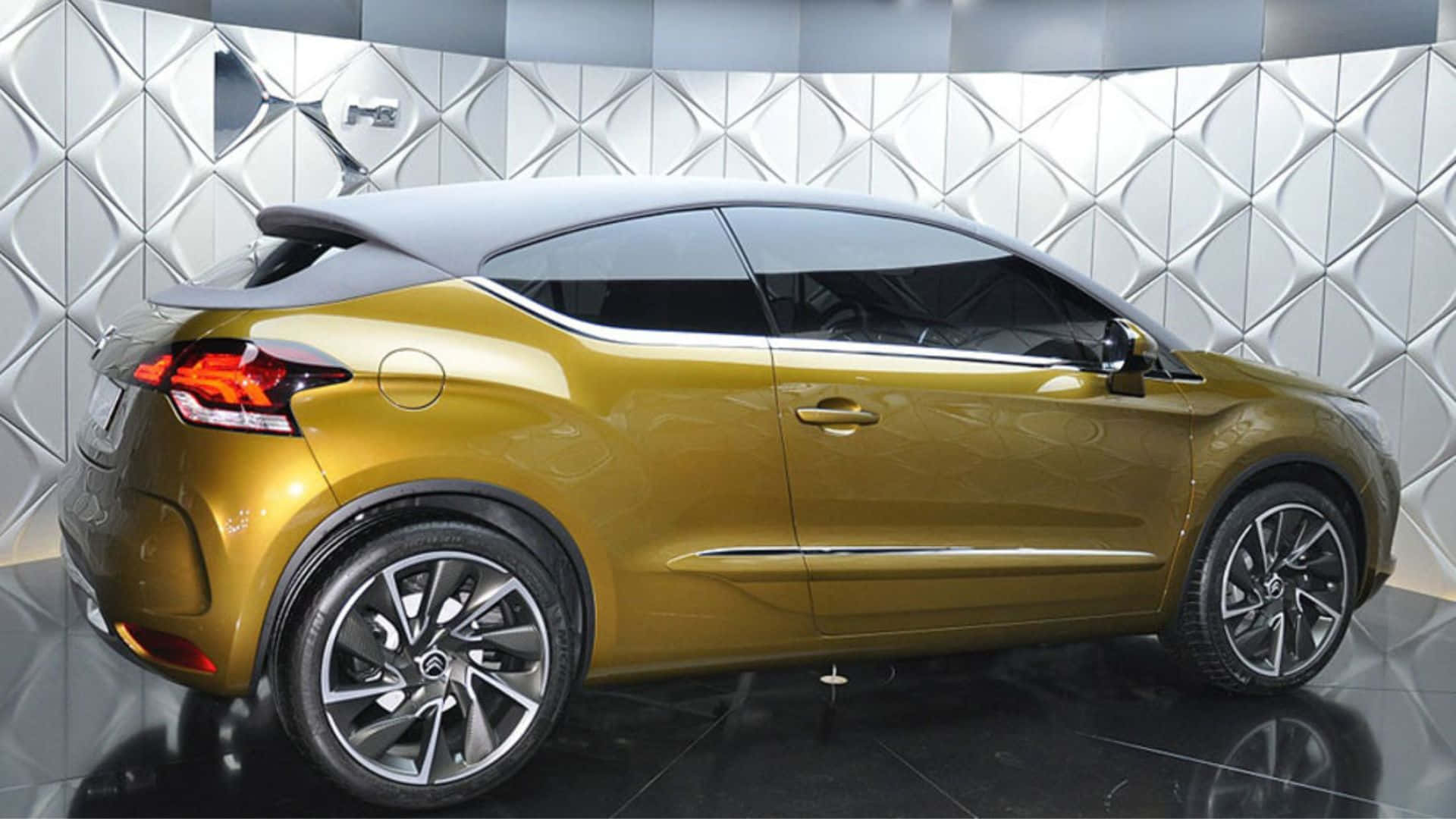 Citroen DS High Rider, gold coupe, black roof, Full HD Desktop Wallpaper