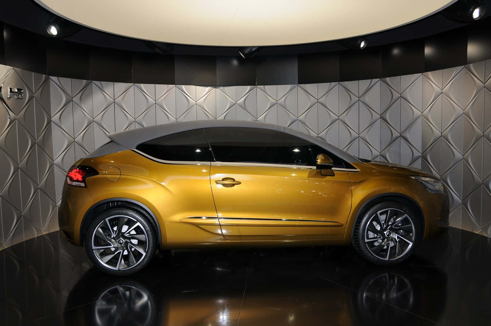 Citroen Ds High Rider, gold coupe, gray roof, HD Desktop Wallpaper