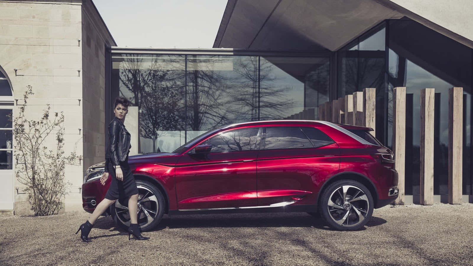 Citroen DS Wild Rubis, red, sunlight, HD Desktop Wallpaper