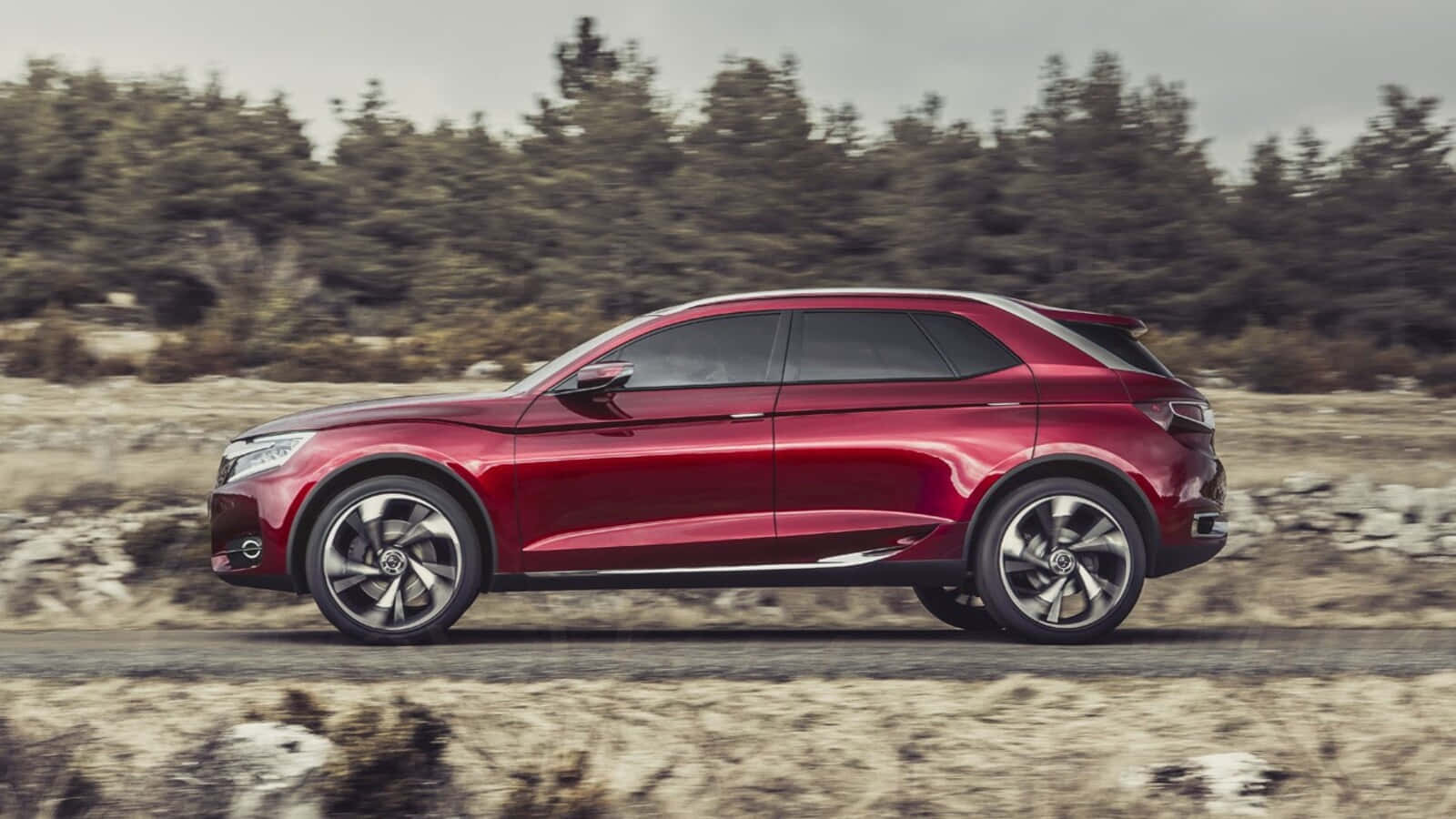 Citroen DS Wild Rubis, SUV, sleek red, HD Desktop Wallpaper
