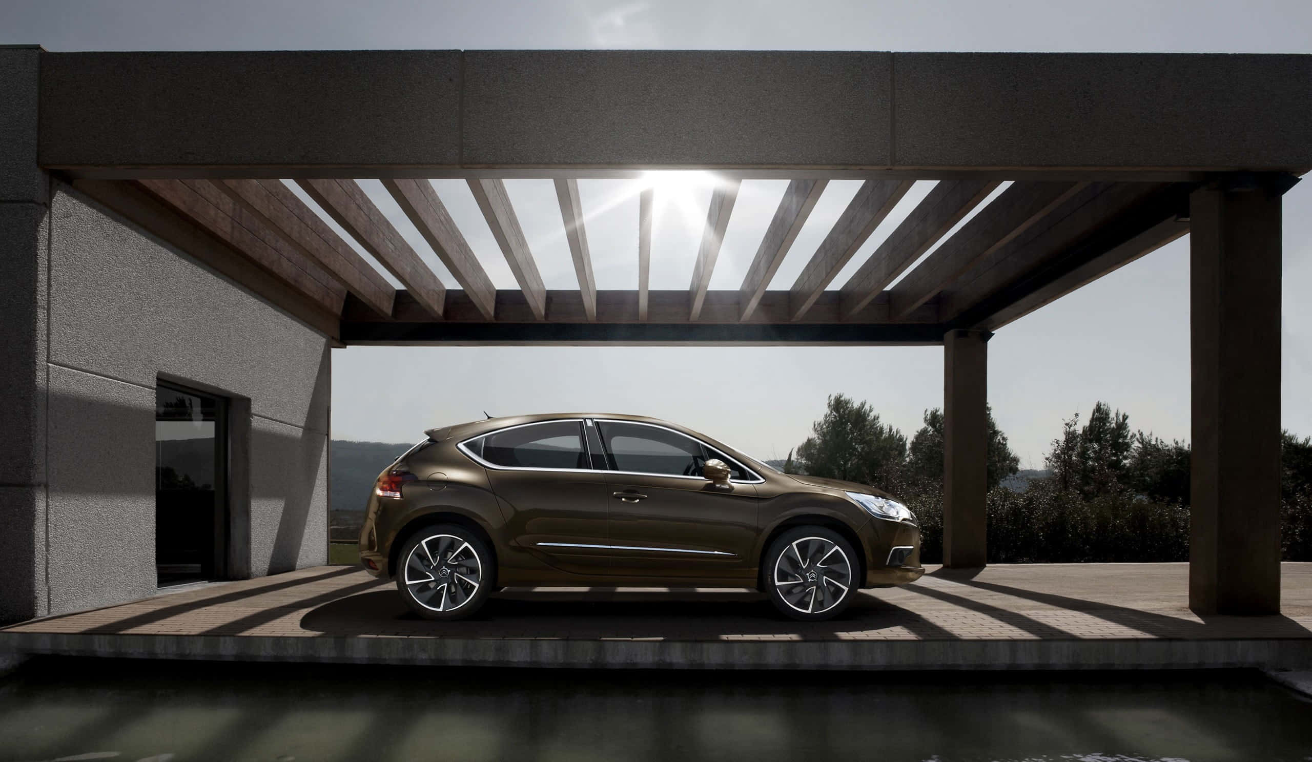 Citroen DS4, bronze, hatchback, 2K Desktop Wallpaper