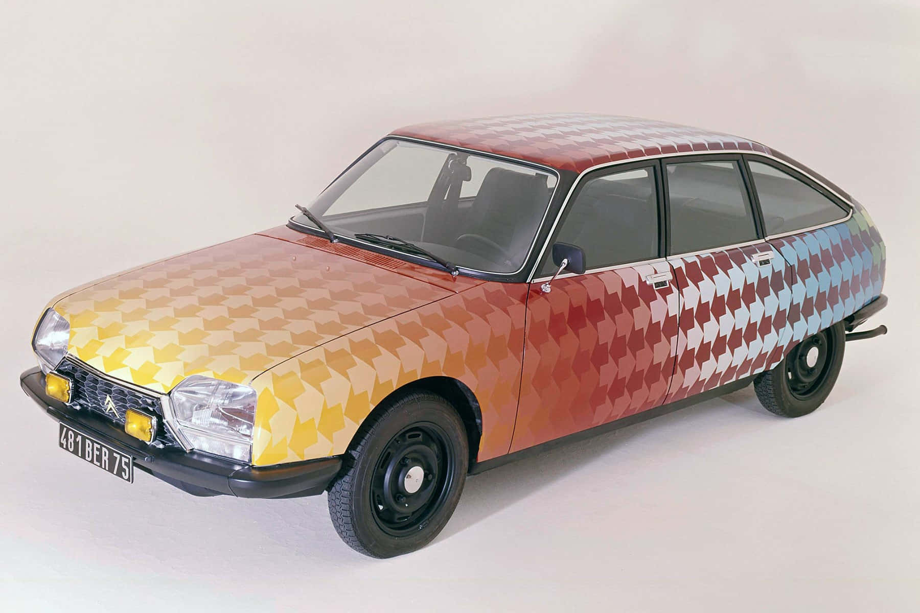 Citroen Gs, harlequin pattern, vintage, HD Desktop Wallpaper