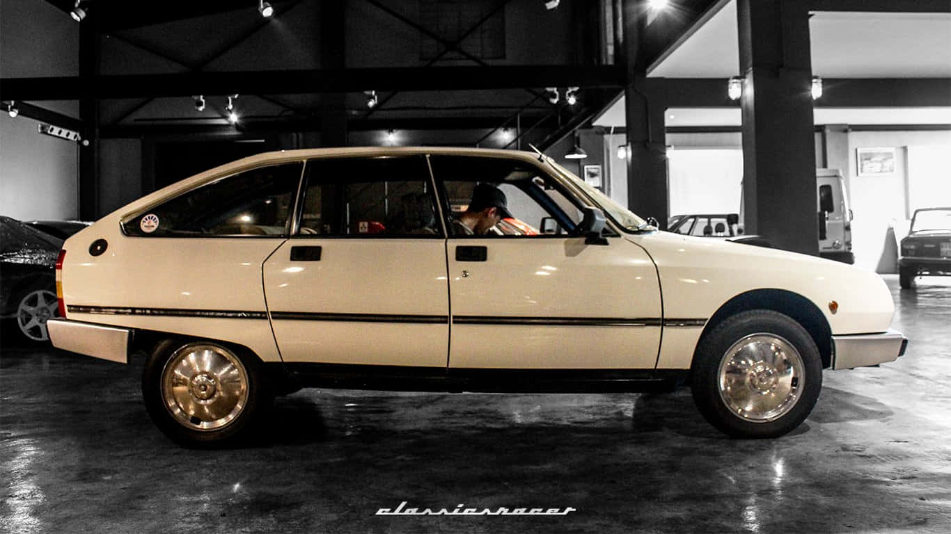 Citroen G S, cream-colored, chrome wheels, HD Desktop Wallpaper