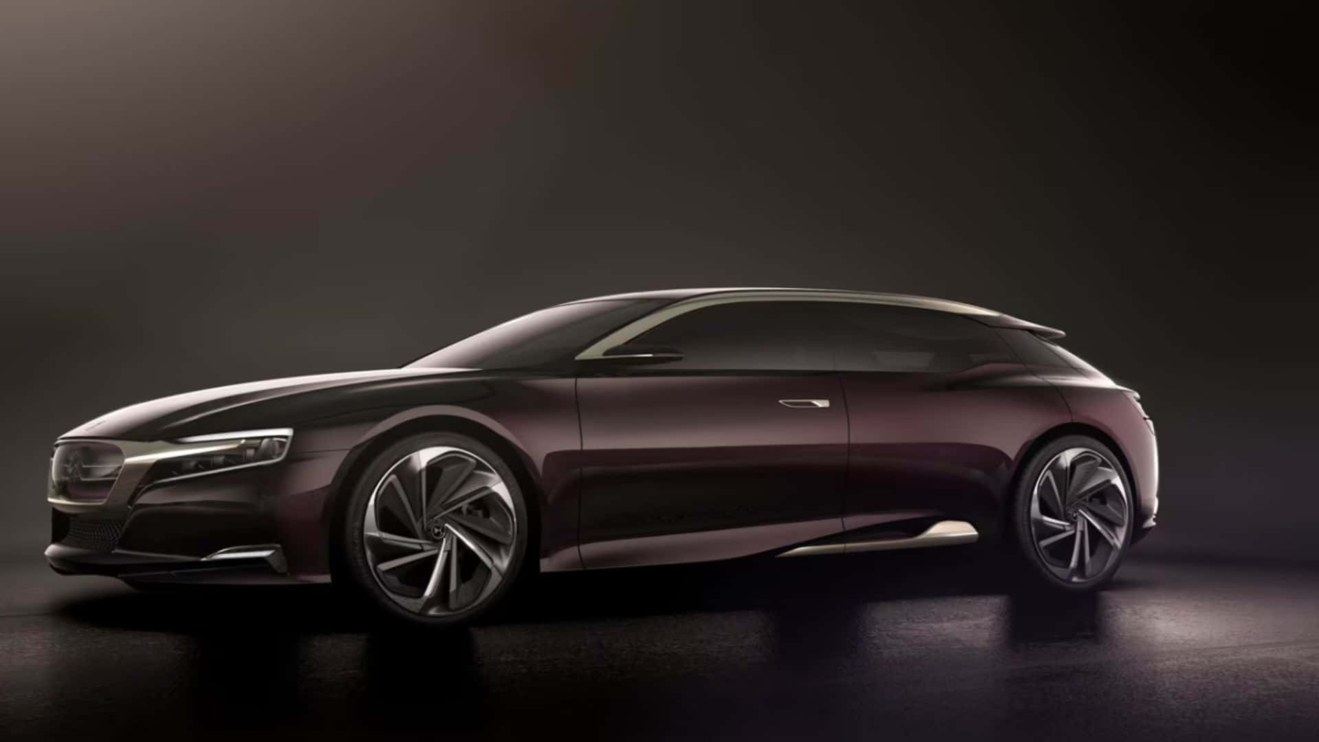 Citroen Numero 9 Concept, maroon, futuristic alloy wheels, Full HD Desktop Wallpaper