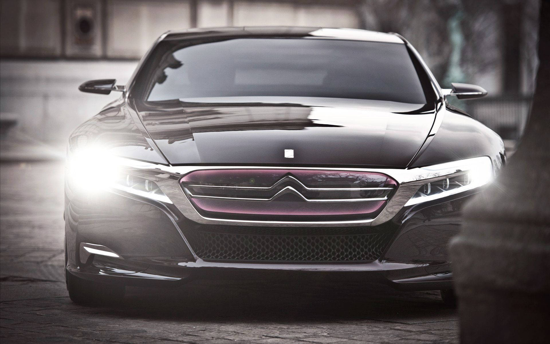 Citroen Numero 9 Concept, black, glowing headlights, Full HD Desktop Wallpaper