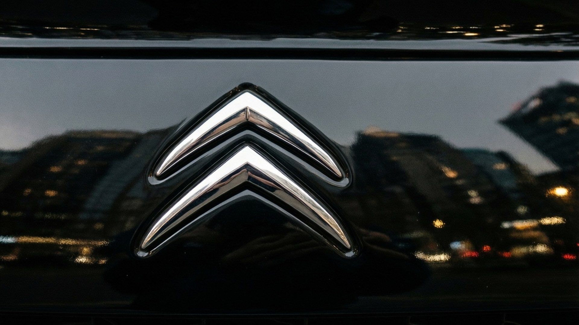 Citroen, chrome, black car hood, Full HD Desktop Wallpaper