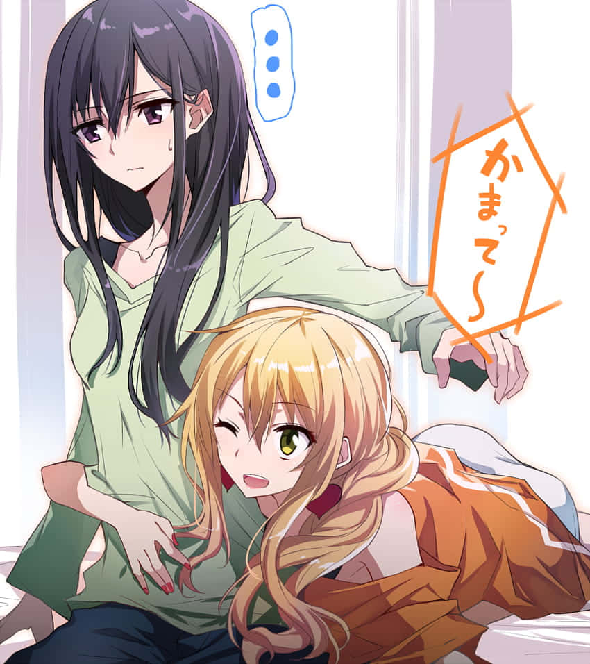 Love Birds Citrus Anime, anime girls, dark hair, SD Phone Wallpaper