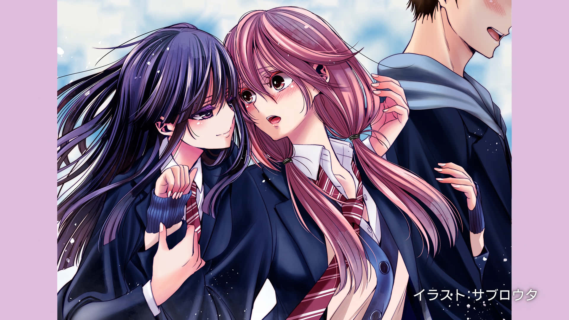 Citrus Anime, beautiful Japanese girl, school uniforms, Full HD Desktop Wallpaper