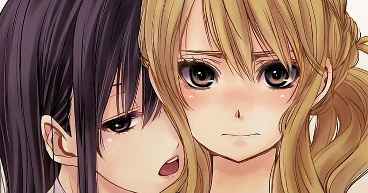 Citrus Anime, dark hair, blonde hair, SD Desktop Wallpaper