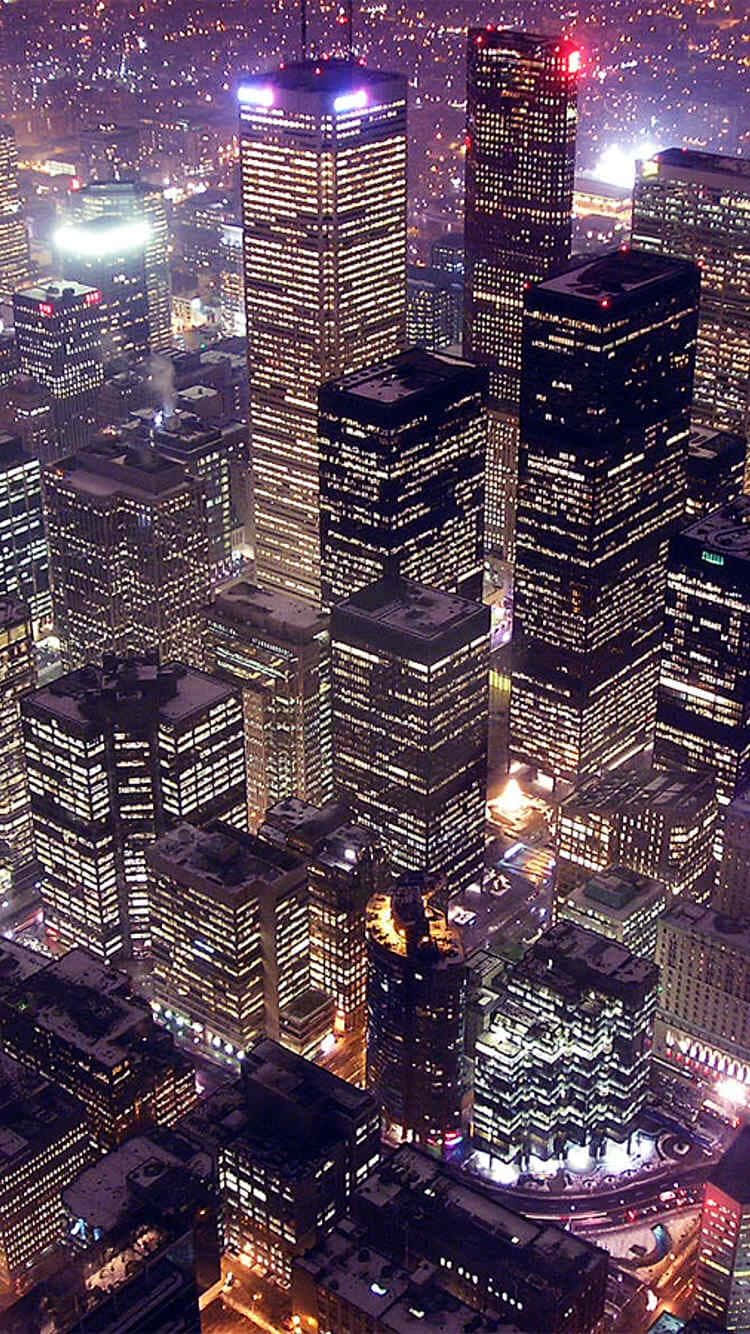 City iPhone, iPhone, snowy cityscape, HD Phone Wallpaper