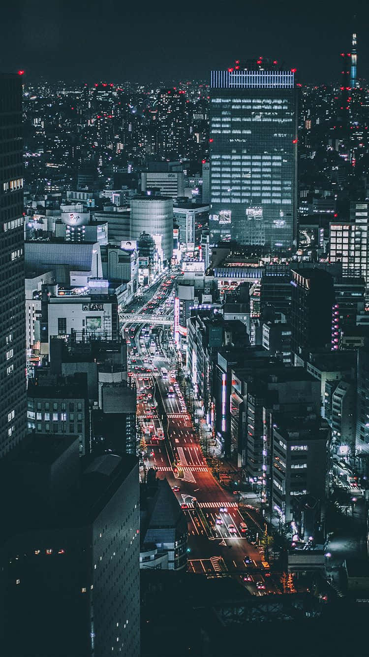 City iPhone, neon-lit cityscape, night, HD Phone Wallpaper