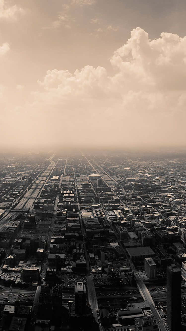 City iPhone, aerial view, sprawling cityscape, HD Phone Wallpaper