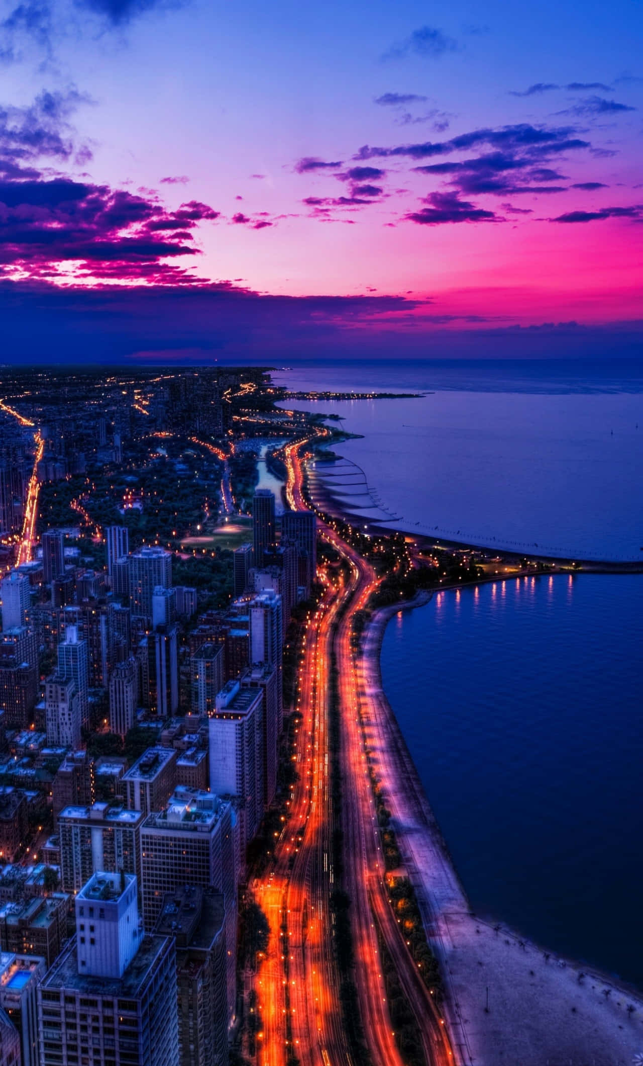 City Sunset iPhone, sunset, skyline, Full HD Phone Wallpaper