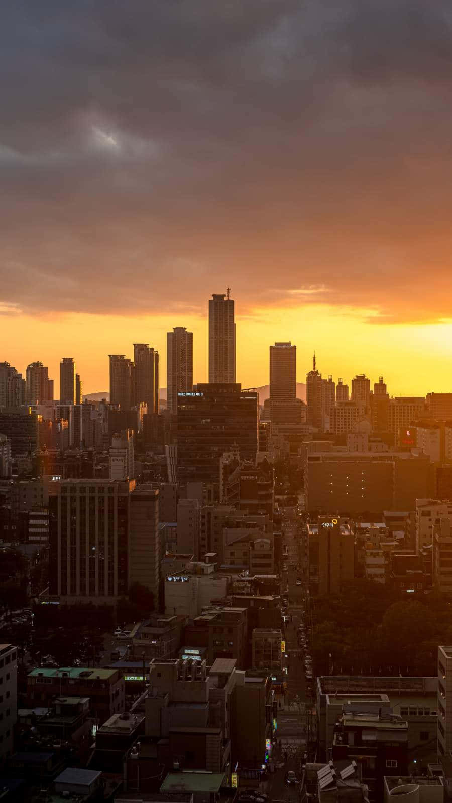 City Sunset iPhone, sunset, city skyline, HD Phone Wallpaper