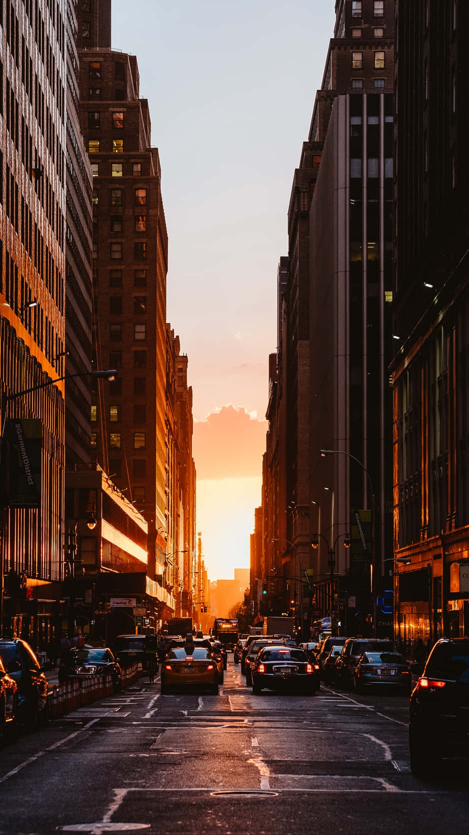 City Sunset iPhone, sunset, golden light, HD Phone Wallpaper
